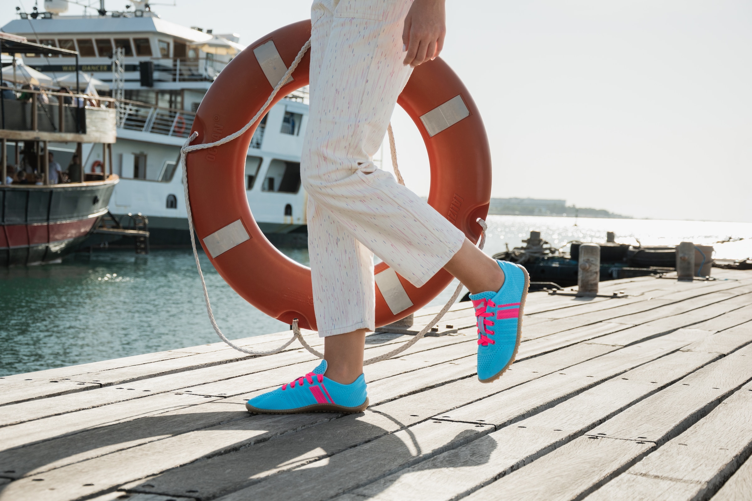 Leguano Chaussures pieds nus »CARIBEO«  Chaussure confortable, chaussure à lacets avec empiècement contrastant