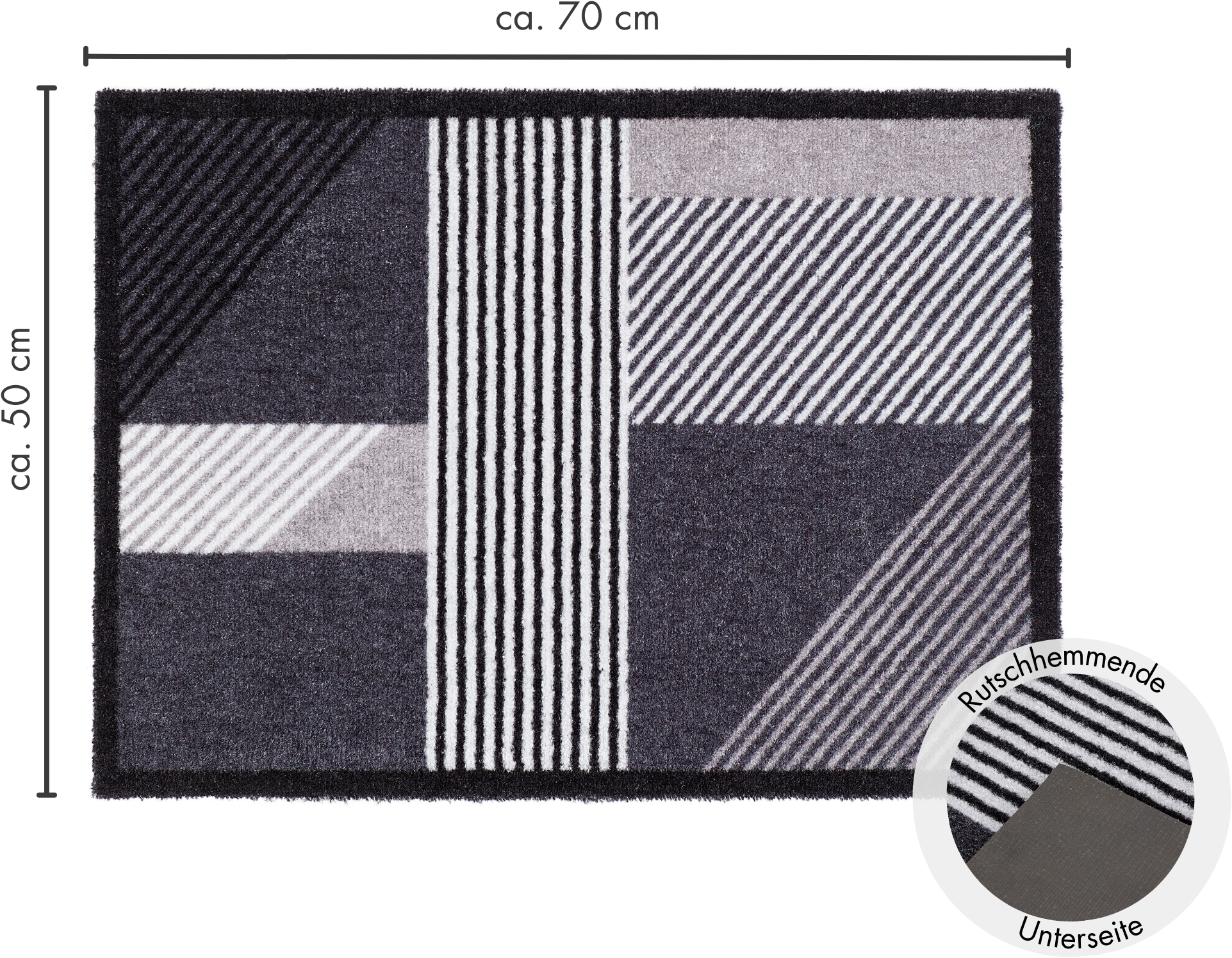 Barbara Becker Fussmatte »Sense, Made in Belgium«, rechteckig, 7 mm Höhe, Schmutzfangmatte, modernes Design, waschbar, auch als Läufer