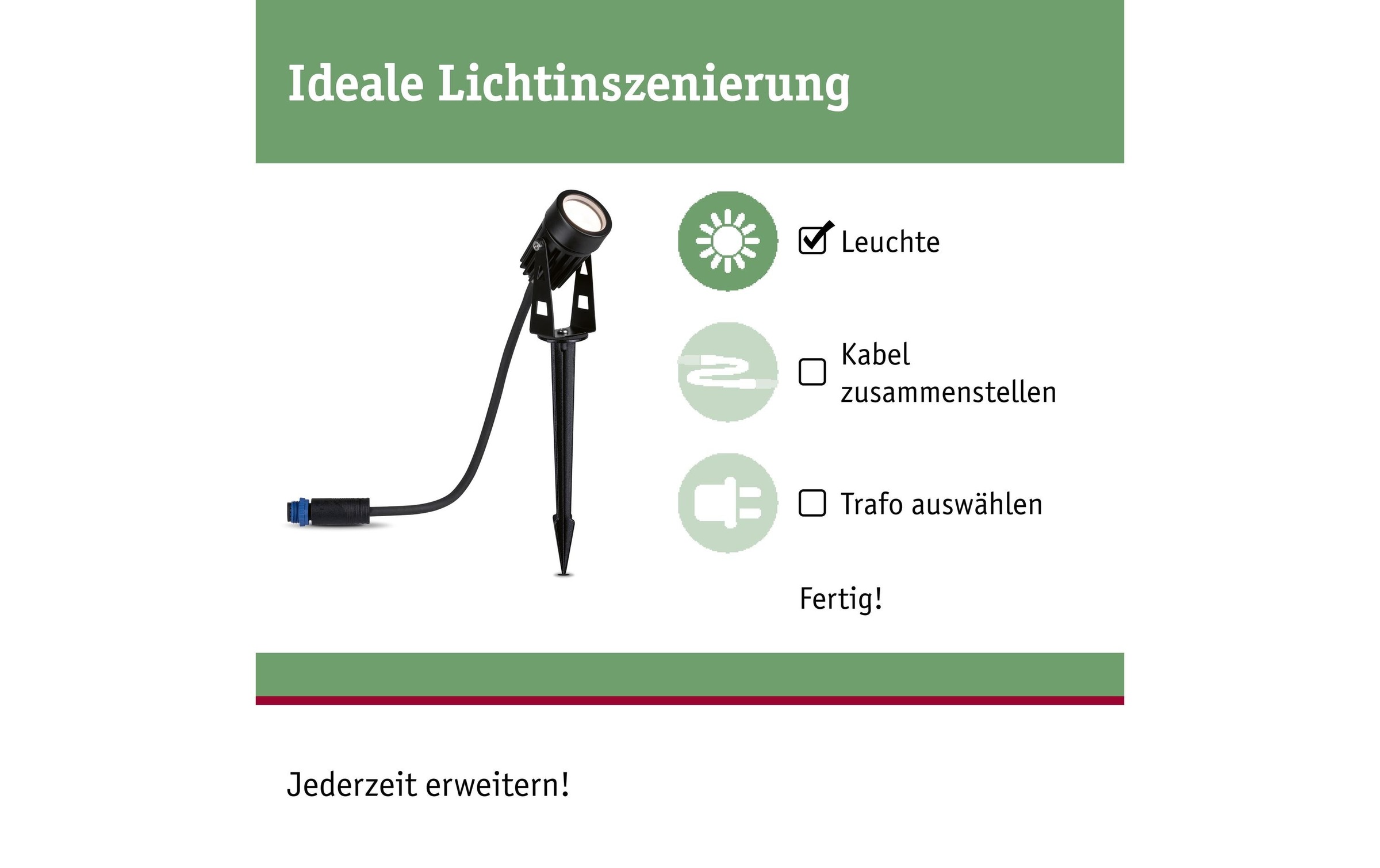 Paulmann Projecteur de jardin »Plug & Shine IP65, 3000 K, 2 W« 1 cuis