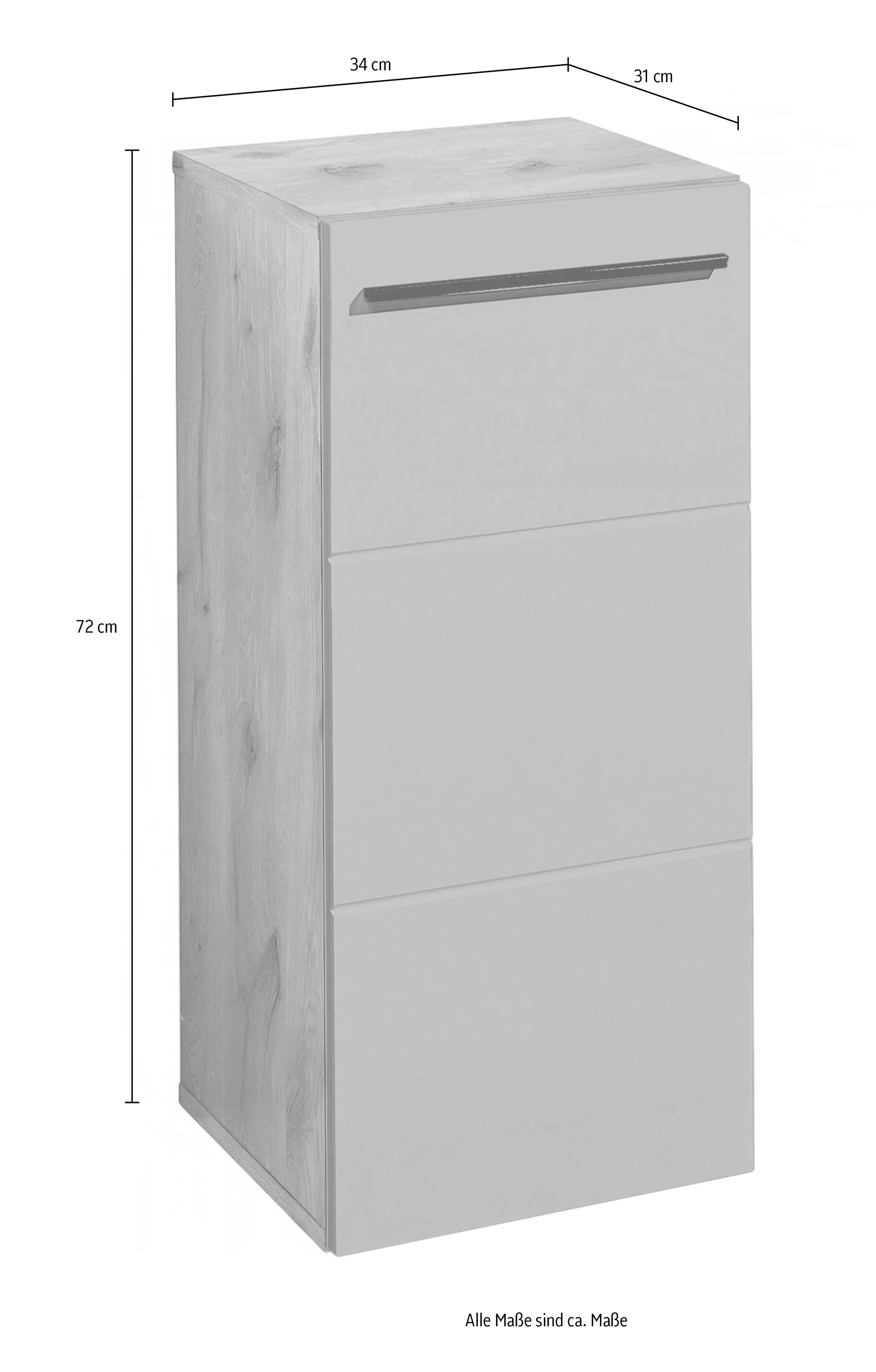 BASIC by Balculina Armoire intermédiaire »Rom BxHxT 34x72x31 cm« 1 cuis tlg. largeur 34cm, poignées en plastique, Made in Europa