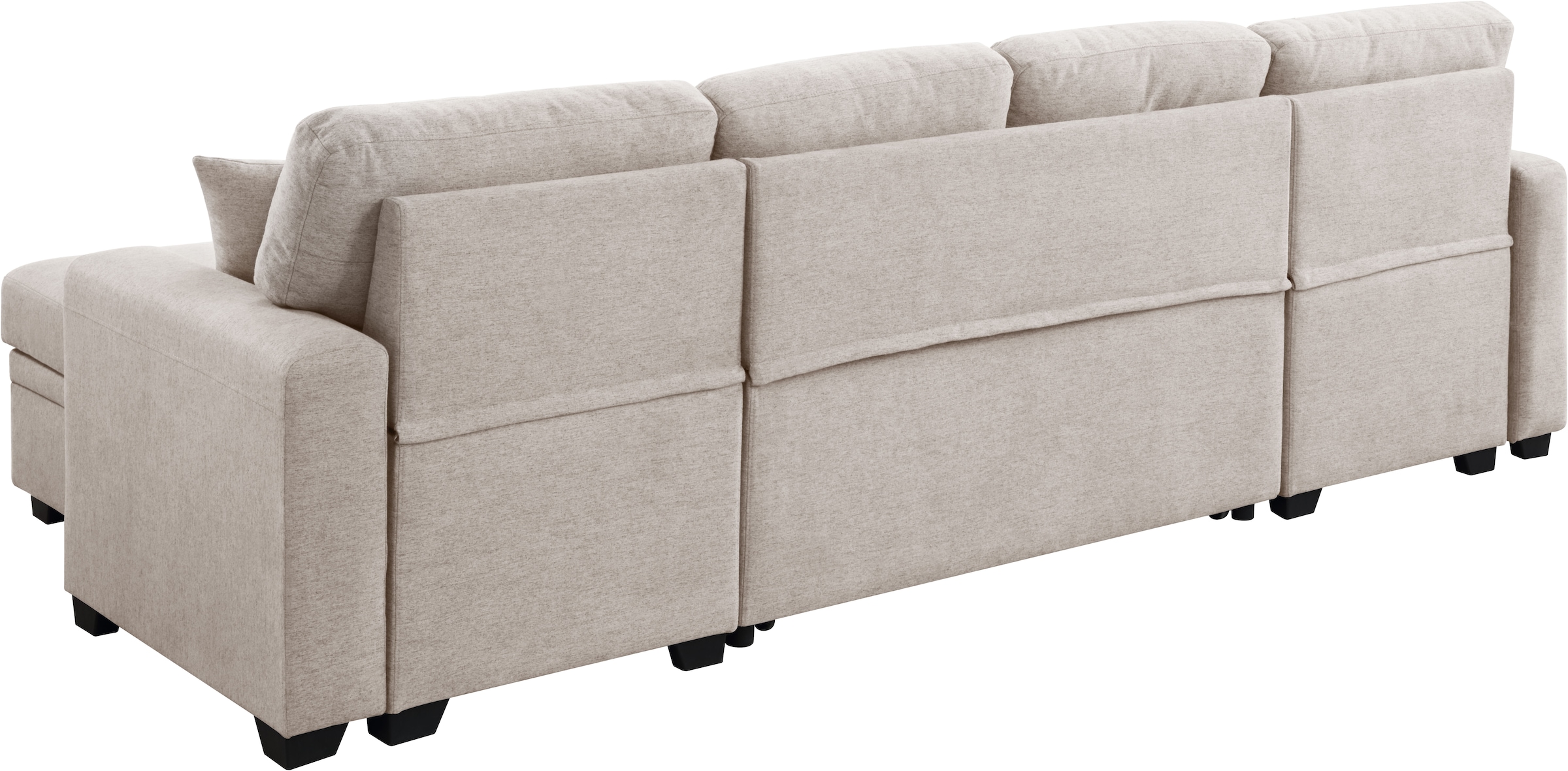 ATLANTIC home collection Wohnlandschaft »Gerrit U-Form«, inkl. 2 Bettkästen und Bettfunktion, Recamiere rechts/links montierbar