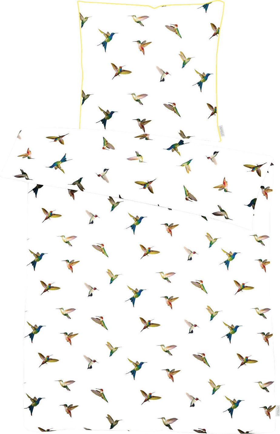 Image of APELT Bettwäsche "Kolibri" 2 Stk. stylische bunte Vögel