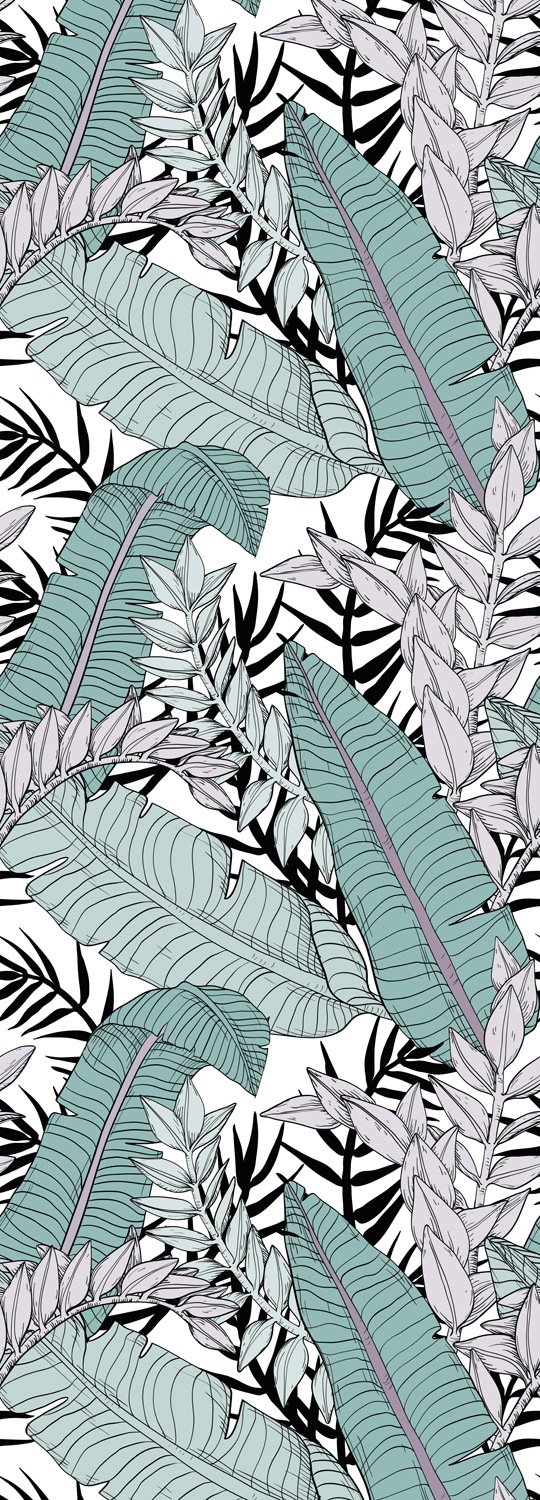 Image of queence Vinyltapete "Jonna" Motiv bedruckt botanisch floral gemustert natürlich glatt 90x250cm, selbstklebend, kinderleichte Anbringung, Sticker