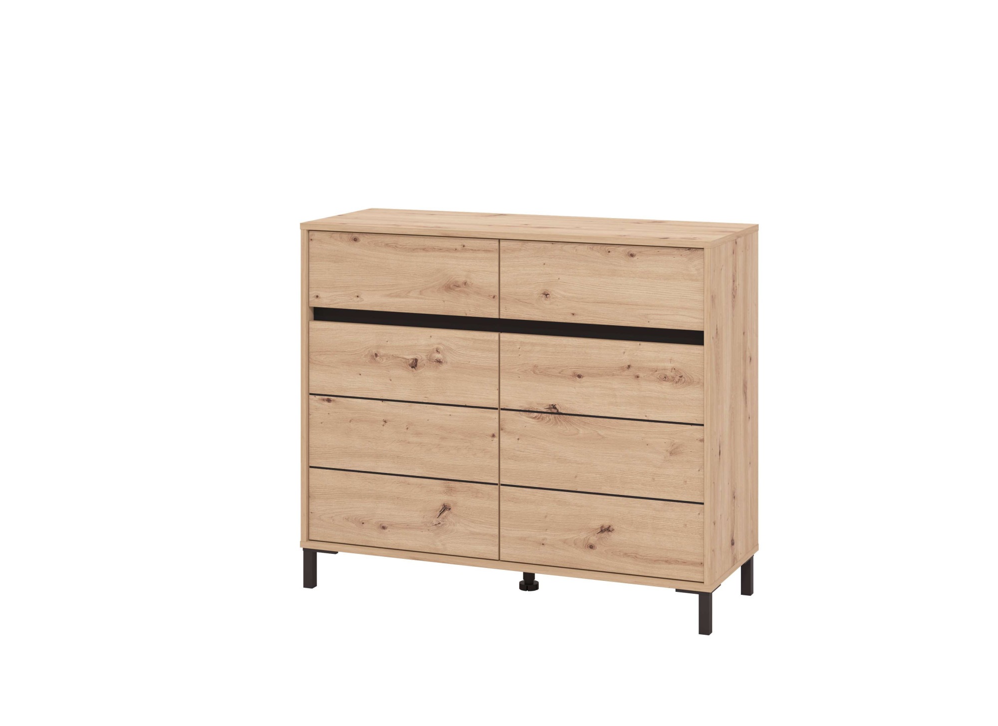 INOSIGN Kommode »Marron für Wohnzimmer, Flur, Schlafzimmer«, Sideboard, Breite 106 cm, mit 2 Schubladen, hinter den Türen 4 Fächer