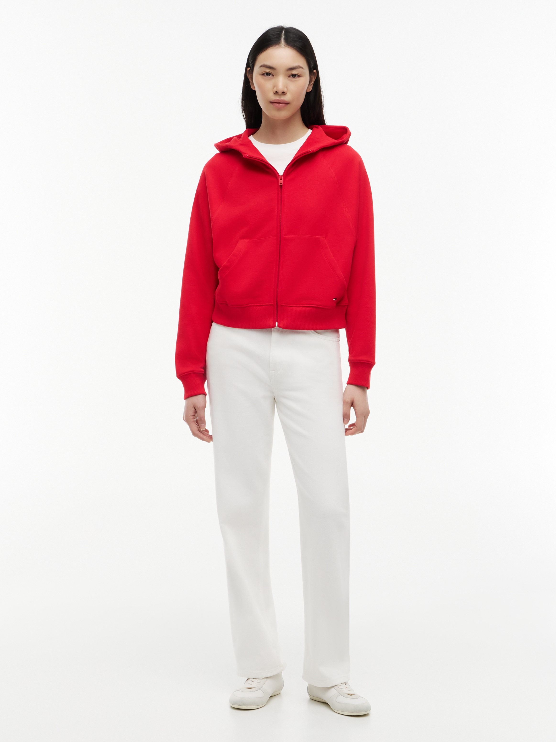 Tommy Jeans Kapuzensweatjacke »TJW BXY S FLAG ZIP THRU HOODIE« Baumwolle, Kapuze, Kängurutasche