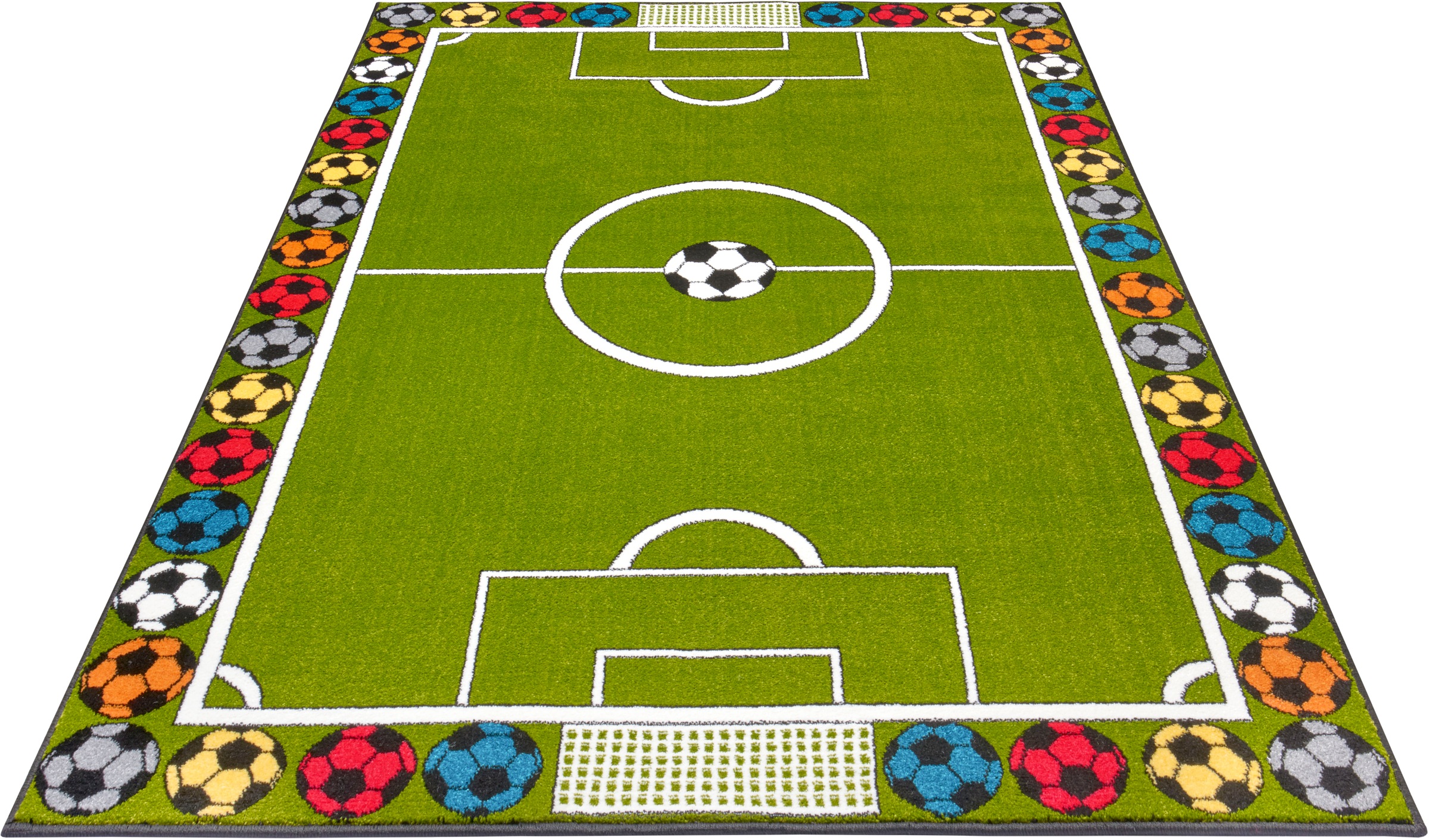 Image of HANSE Home Teppich »Football Stadium«, rechteckig, 9 mm Höhe, Weicher Flor, Farbenfrohes Design, Kinderzimmer, Spielunterlage, Fussball strapazierfähig, pflegeleicht bei Ackermann Versand Schweiz