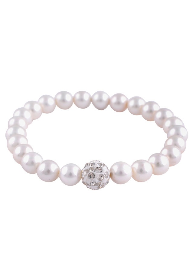 Image of leslii Armband »Perlenarmband, 60646213«, mit Muschelkernperlen und Strasssteinen bei Ackermann Versand Schweiz