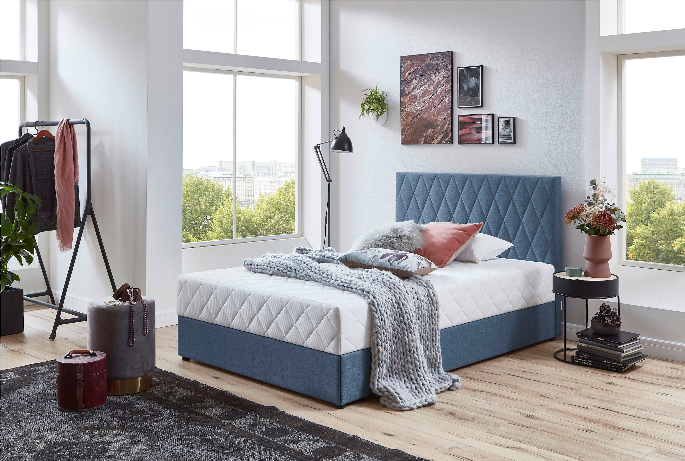 ATLANTIC home collection Boxbett Benita, mit Taschen-Federkernmatratze und Bettkasten