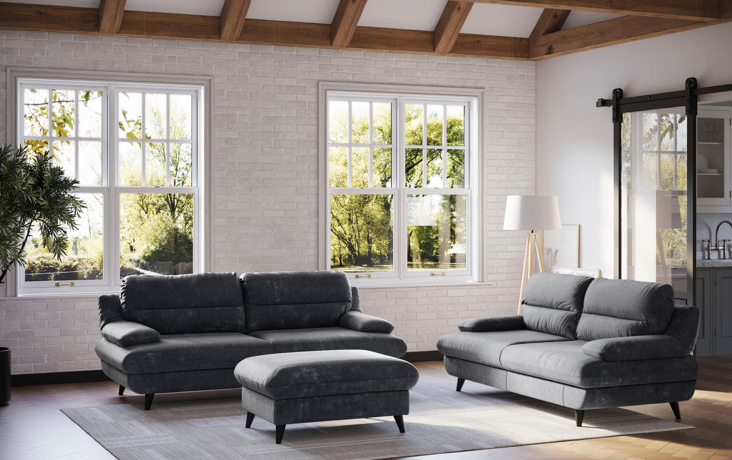 COTTA 3-Sitzer »Pike, B: 218 cm« mit Metallfüsse