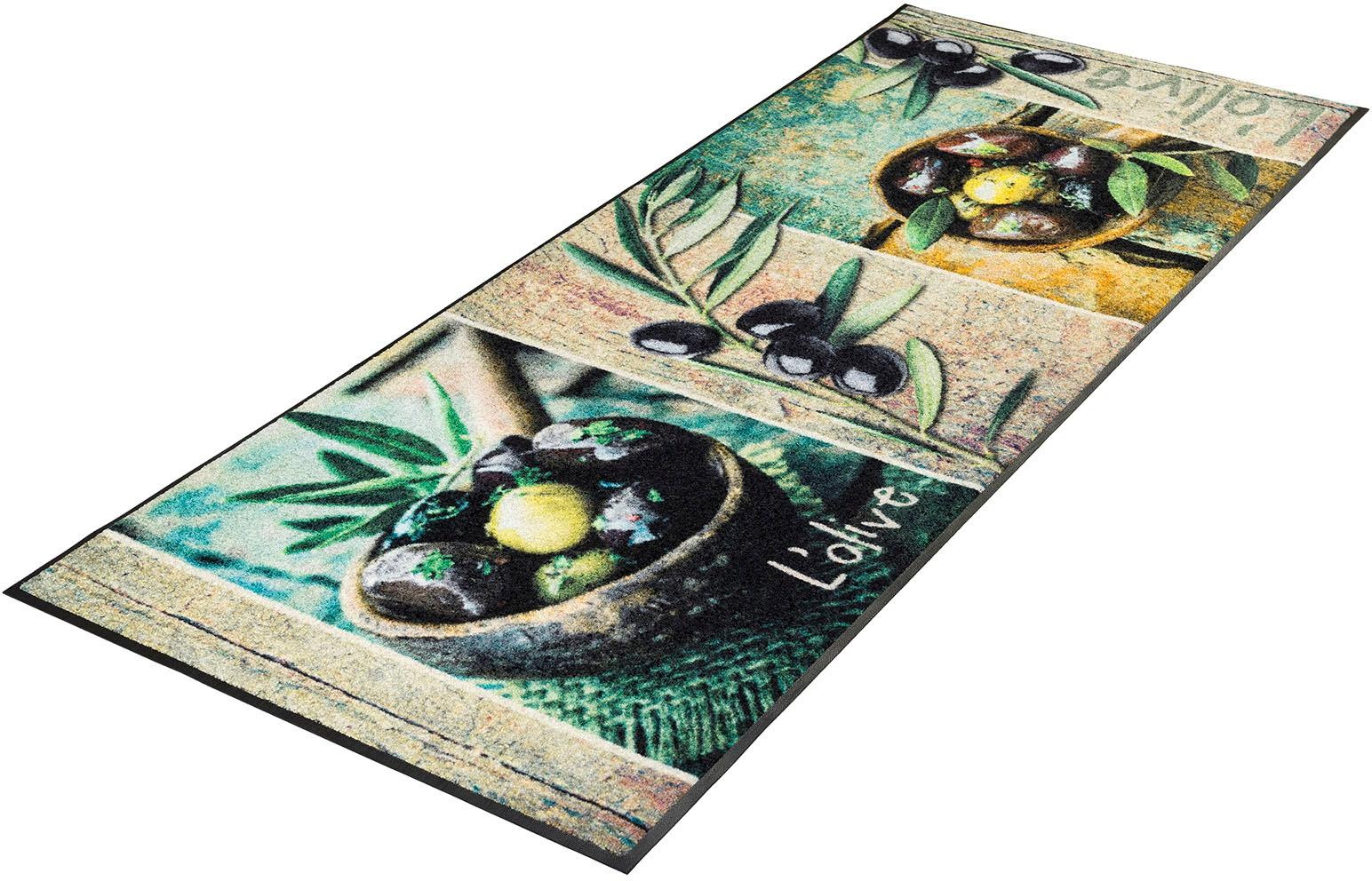 Image of wash+dry by Kleen-Tex Küchenläufer »L´Olive«, rechteckig, 7 mm Höhe, rutschhemmend, In- und Outddor geeignet, waschbar, Küche bei Ackermann Versand Schweiz