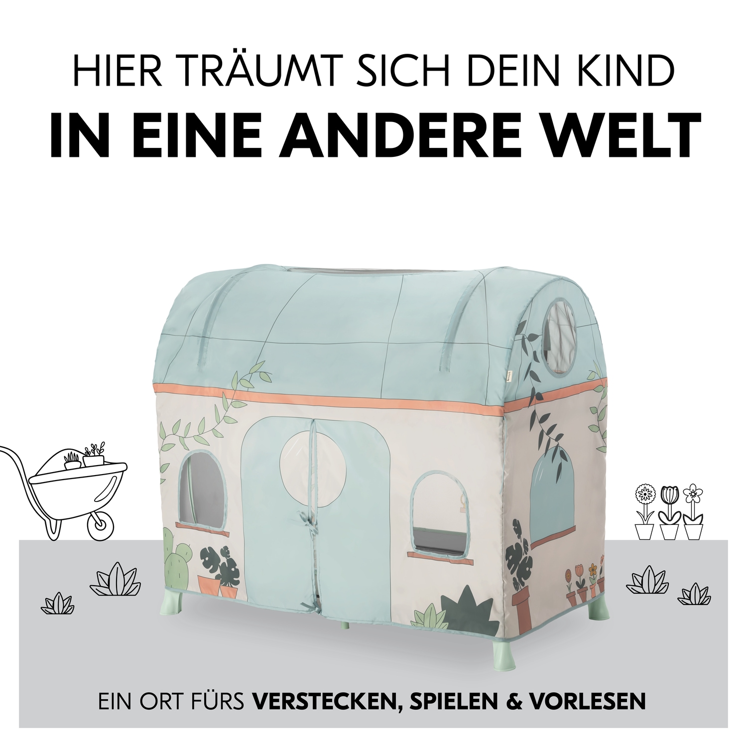 Hauck Bettzelt »Travel Bed Cover, Plants« Ergänzung für hauck Reisebetten (120 x 60 cm)