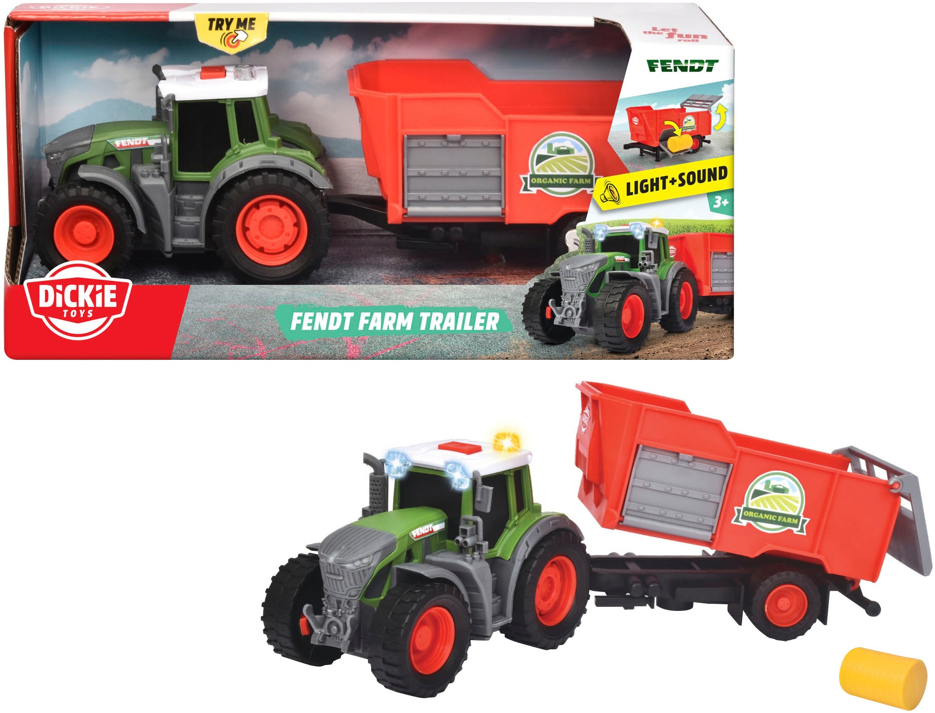 Dickie Toys Spielzeug-Traktor »Fendt Farm Trailer«, mit Licht und Sound