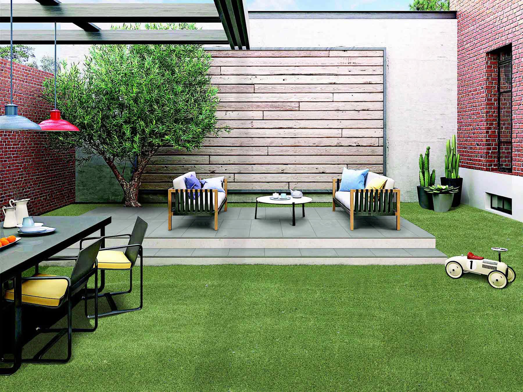 Primaflor-Ideen in Textil Gazon synthétique »MEGAN, Made in Netherlands« Rectangulaire 40 mm Höhe natürliche Optik, mit Drainagefunktion, ideal für Balkon & Terrasse