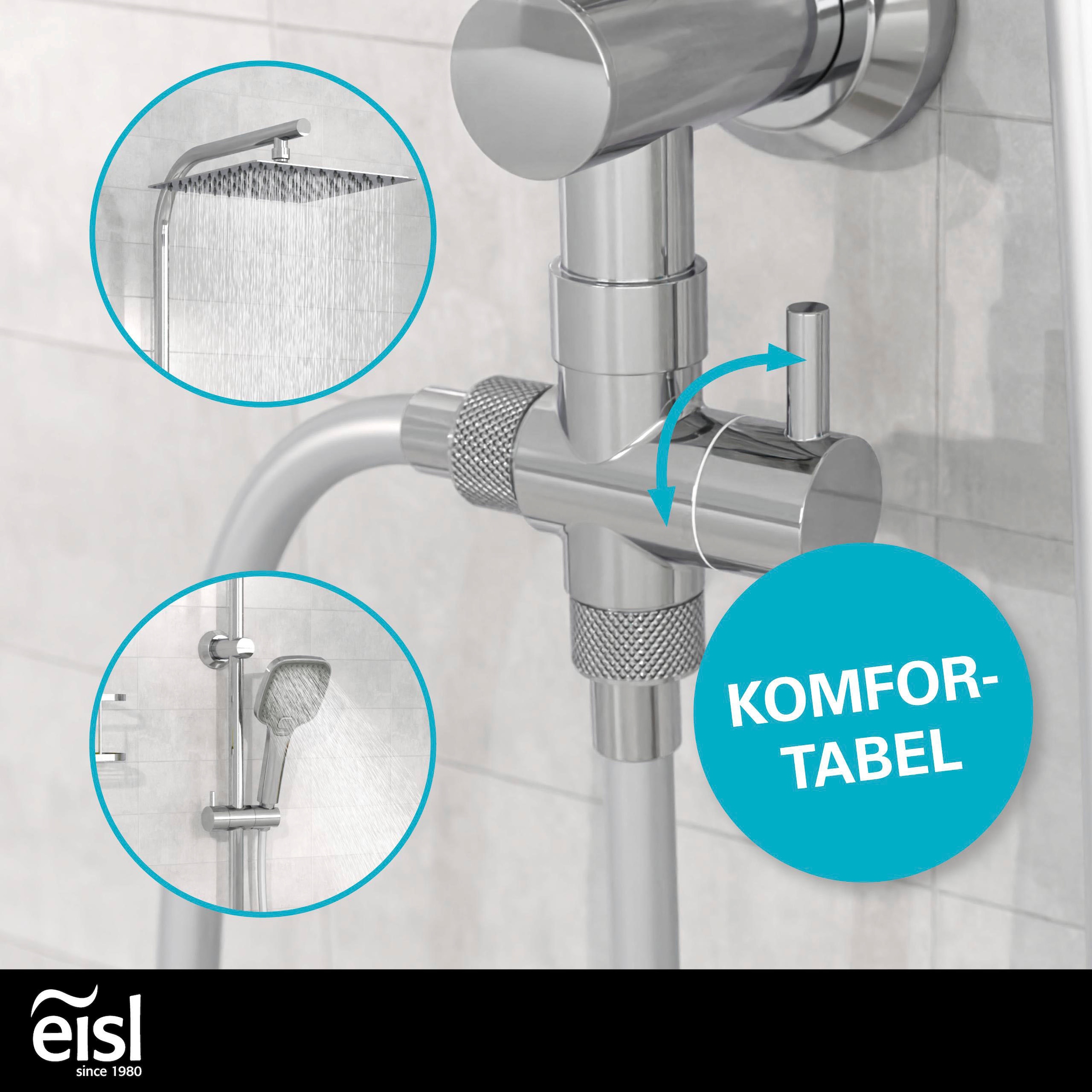 Eisl Duschsystem »EASY DELUXE« Regendusche, Antikalk, höhenverstellbar, inkl. Duschabzieher