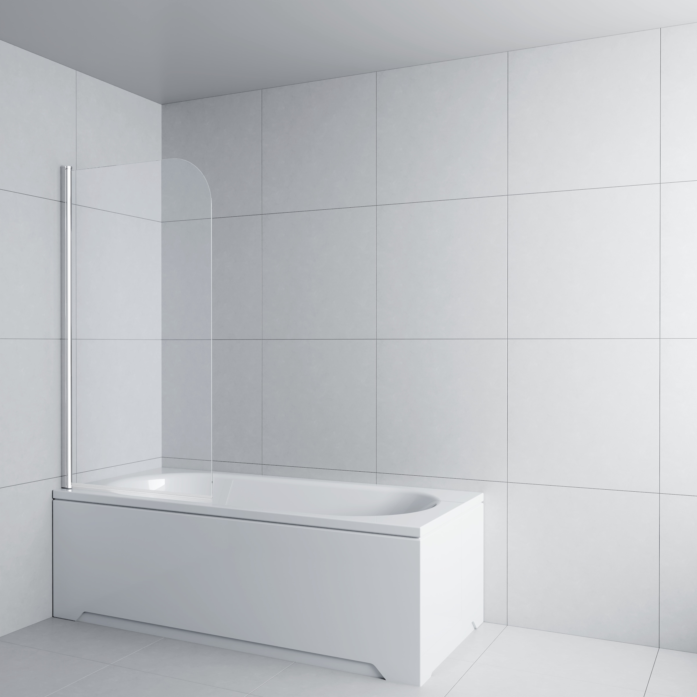 welltime Badewannenaufsatz »Summer Single foggy« Schwenkbarer Badewannenaufsatz mit satiniertem Glas (Milchglas)