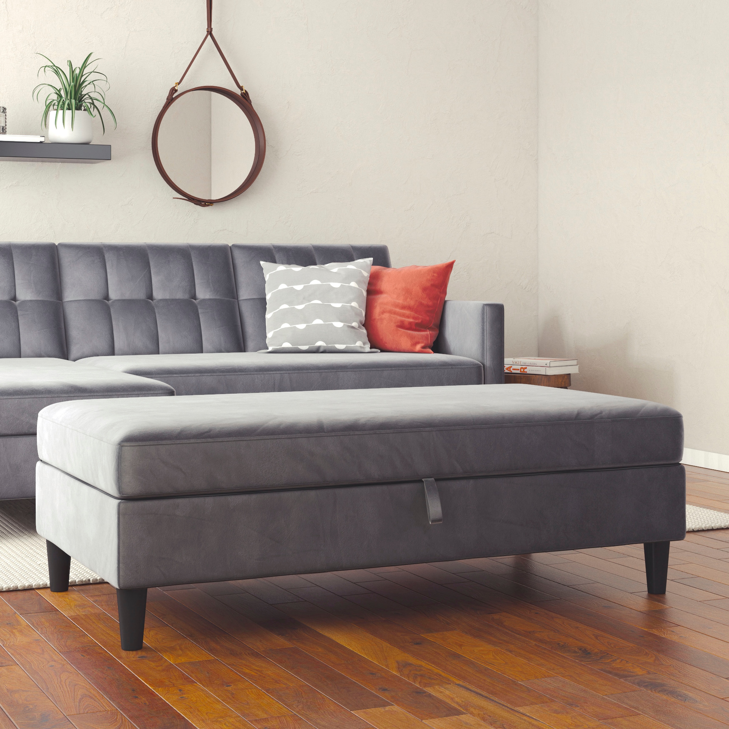 Dorel Home Stauraumhocker »Hartford« Polsterhocker mit Stauraum, frei im Raum stellbar, Sitzhöhe 43 cm