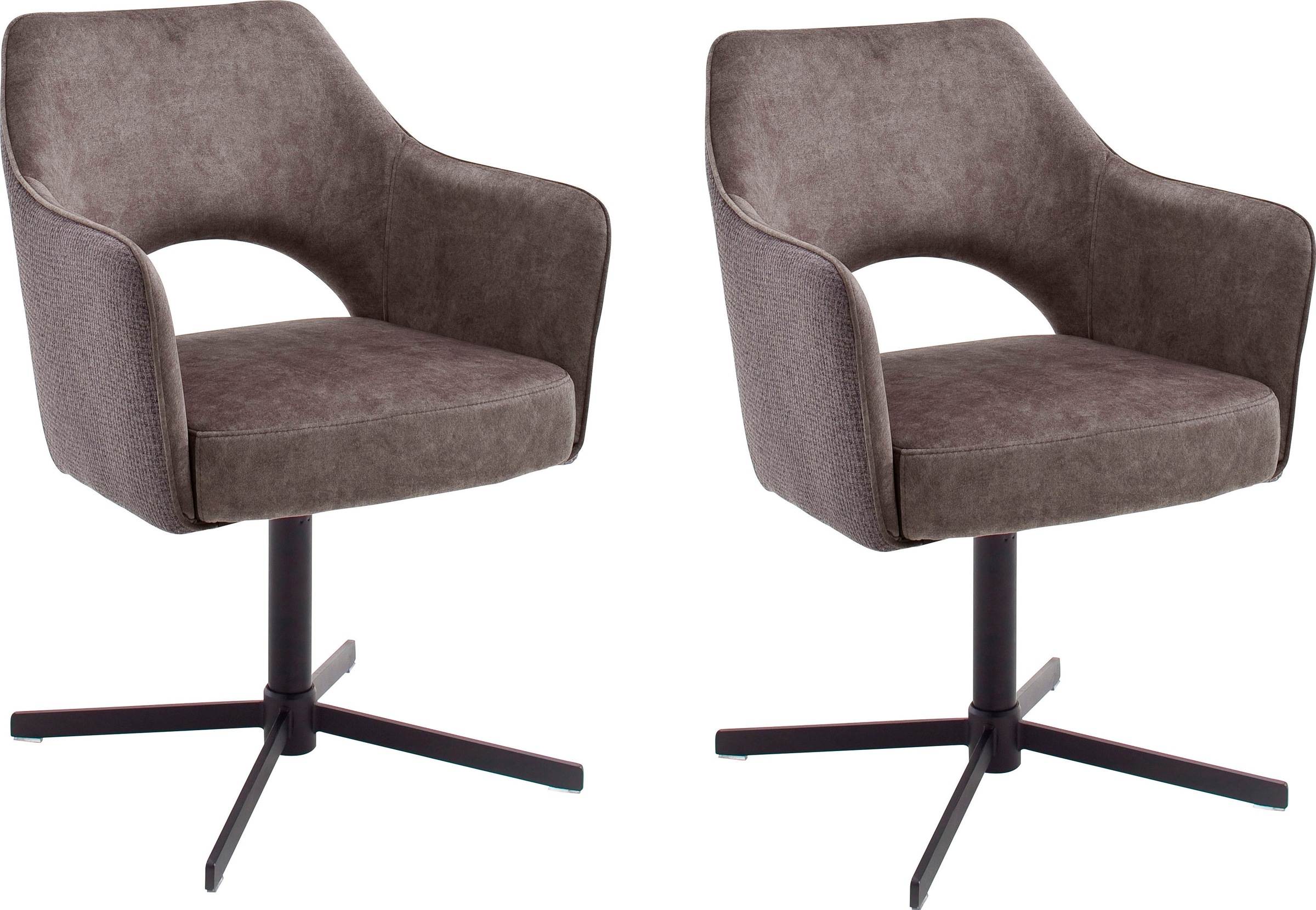 Image of MCA furniture Esszimmerstuhl »Valetta«, (Set), 2 St., Stoffbezug Vintage Veloursoptik, 360° drehbar mit Nivellierung, Taschenfederkern, Stuhl belastbar bis 120 Kg bei Ackermann Versand Schweiz