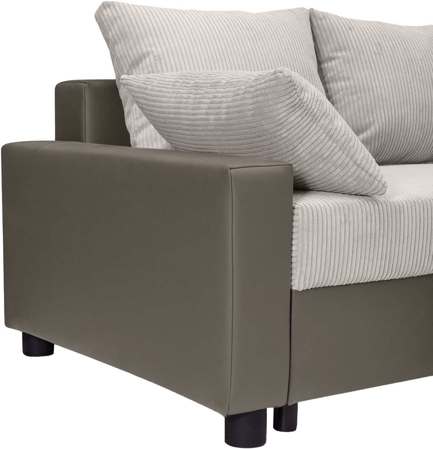 COLLECTION AB Ecksofa »Parma L-Form«, mit Schlaffunktion und Bettkasten, inklusive Kissen, Bonellfederkern