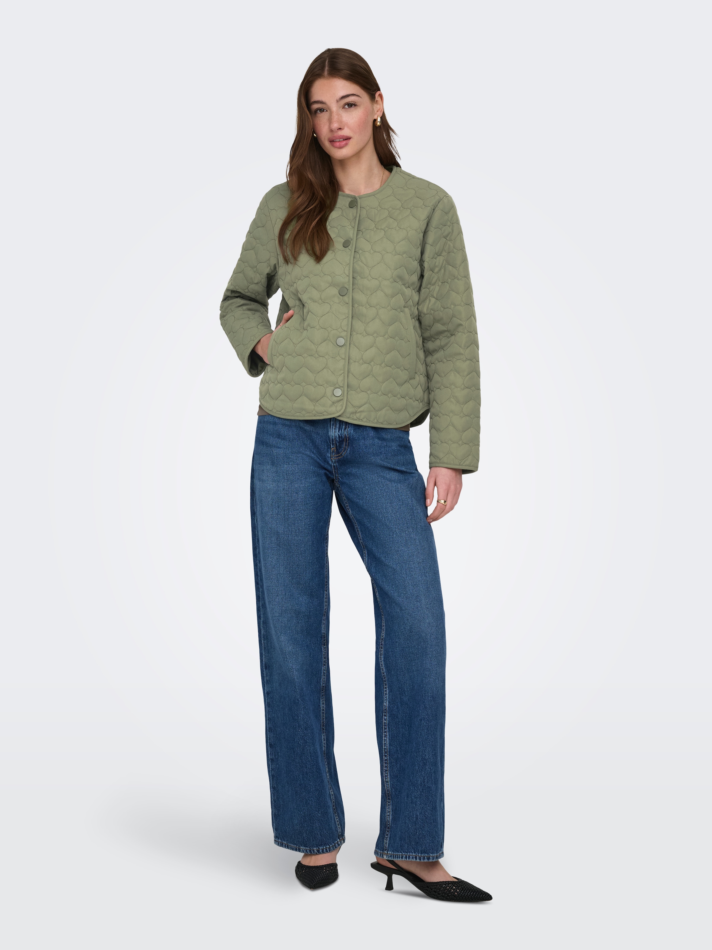 ONLY Veste matelassée »ONLHEART LIFE QUILTED JACKET NOOS OTW« mit Steppmuster in Herzchenform