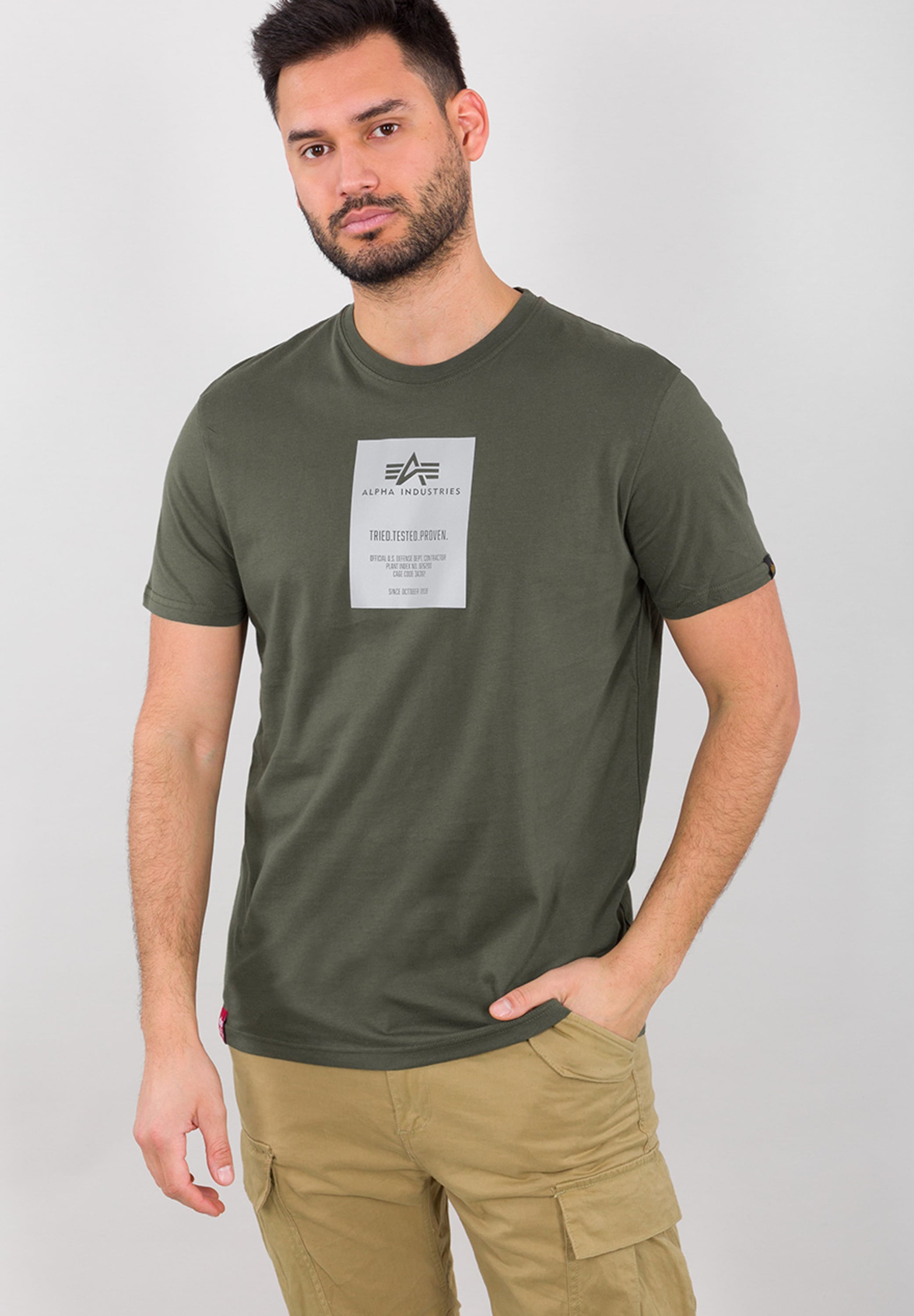 Image of Alpha Industries T-Shirt "Reflective Label T-Shirt"