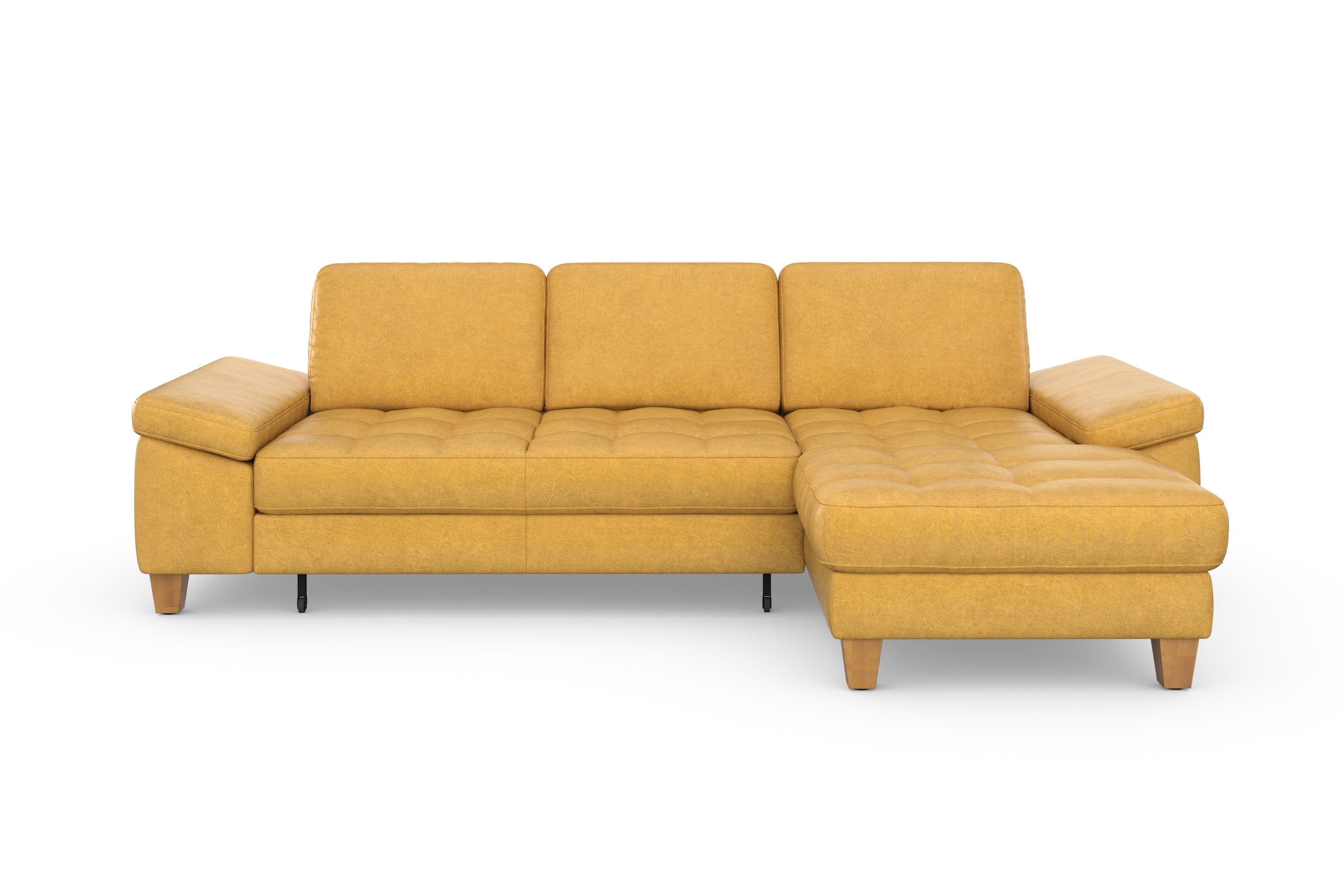sit&more Ecksofa »Westham L-Form«, mit Recamiere, mit oder ohne Bettfunktion, Bettkasten, Füsse Eiche