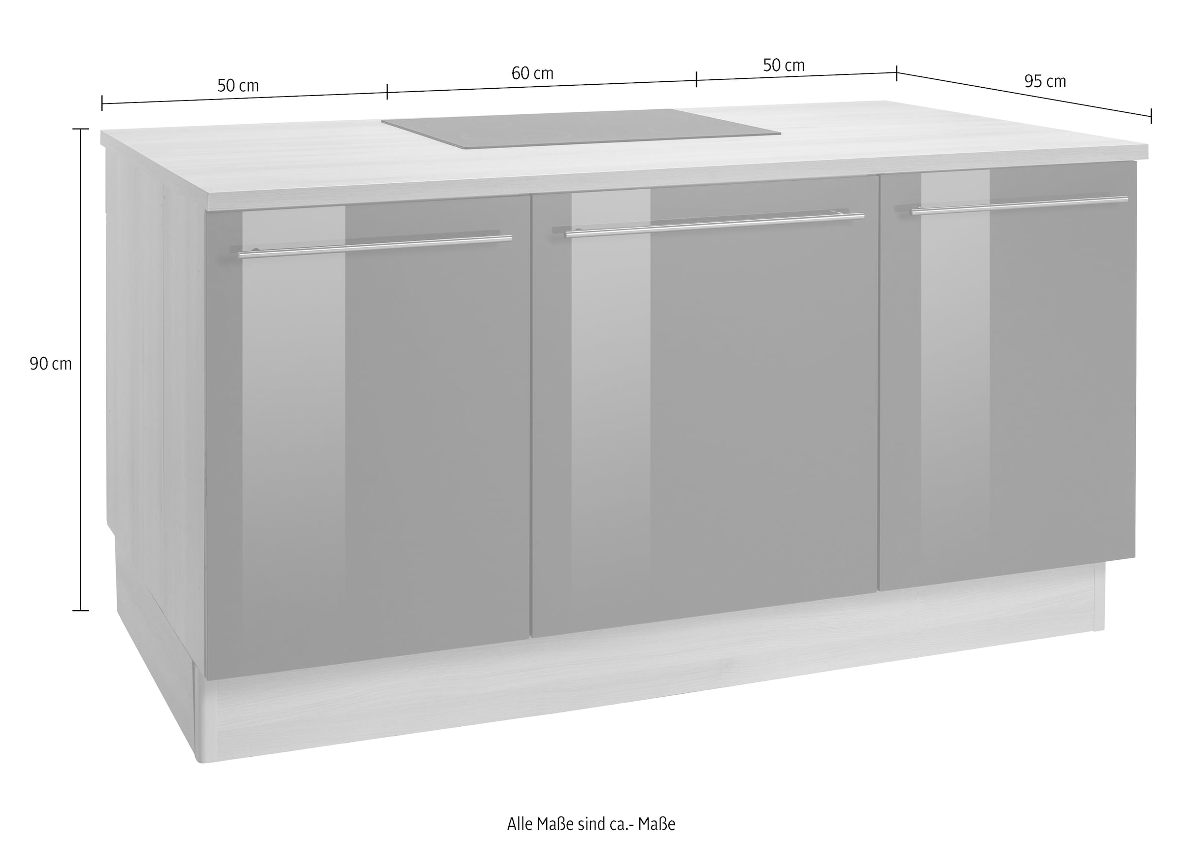 ♕ OPTIFIT Kochinsel »Bern«, mit x cm, versandkostenfrei E-Geräten, auf 160 Stellbreite Stellfüsse höhenverstellbare 95