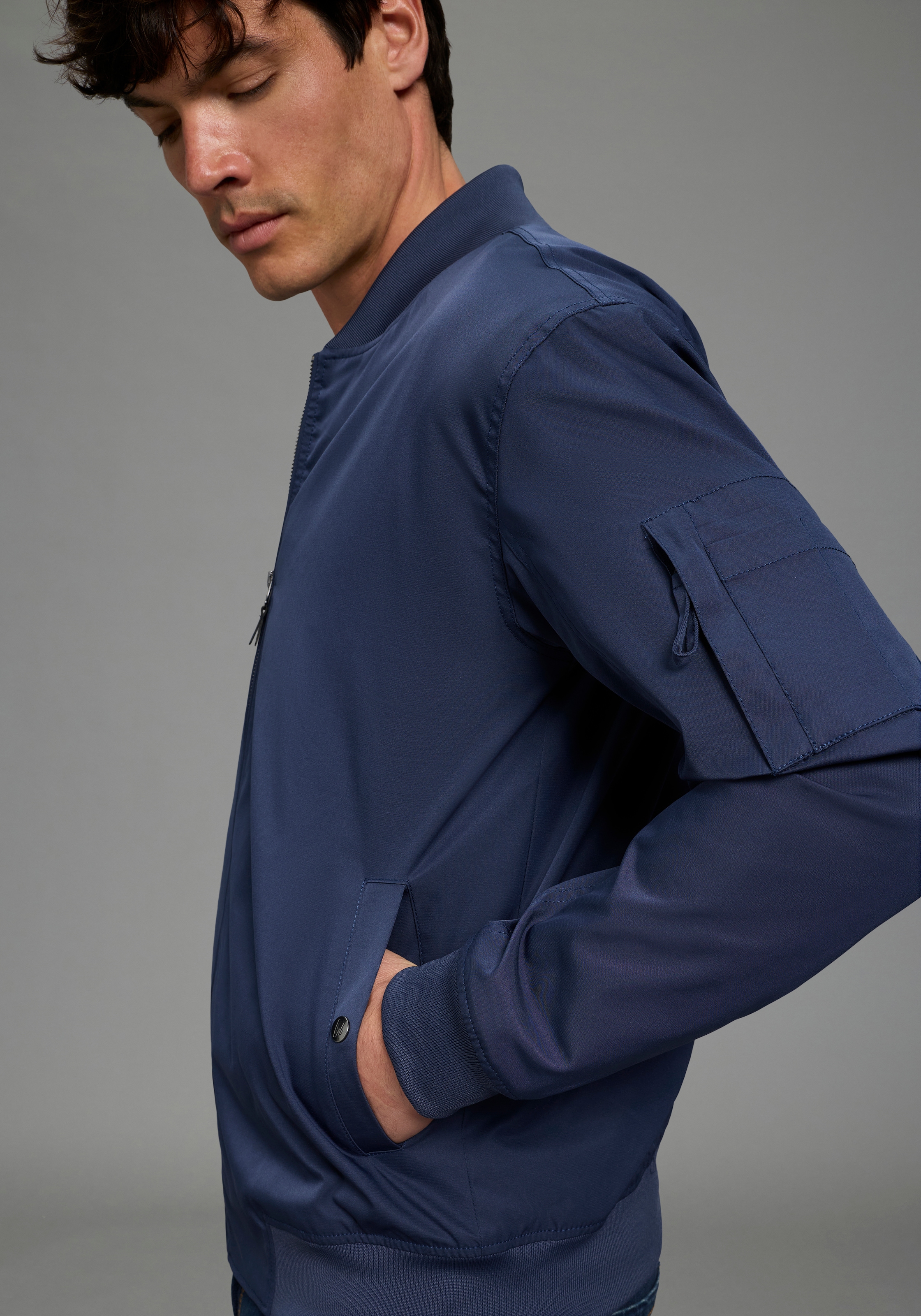 Bruno Banani Veste bomber blouson col montant, veste légère de mi-saison