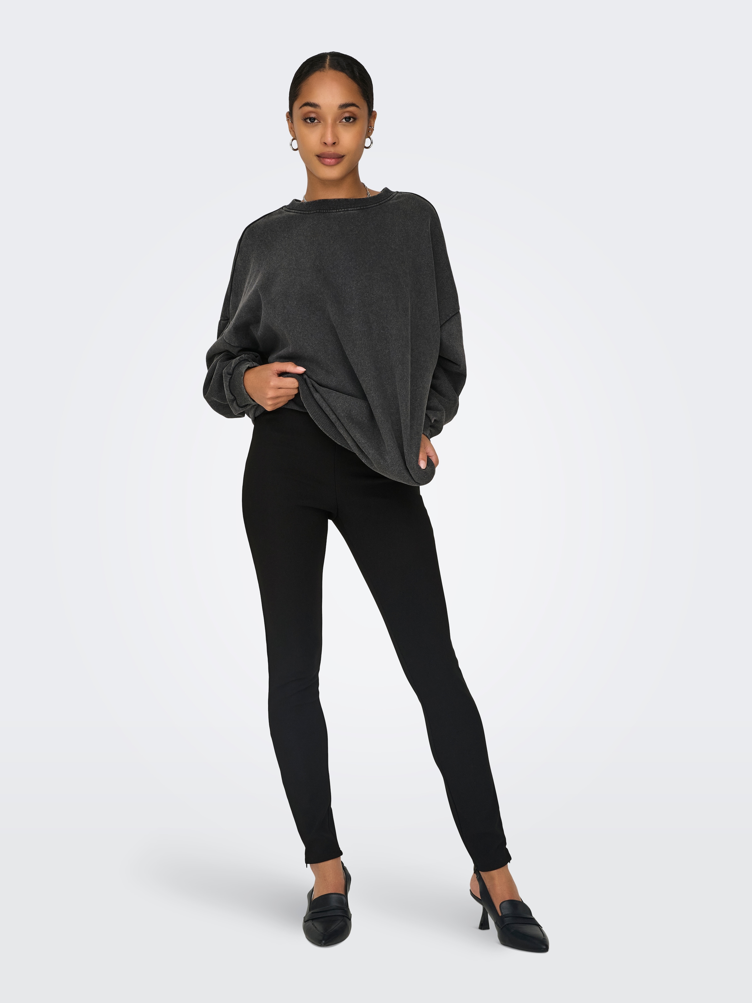 ONLY Highwaist Leggings »ONLPEONY HW RIB ZIP LEGGING CC PNT«