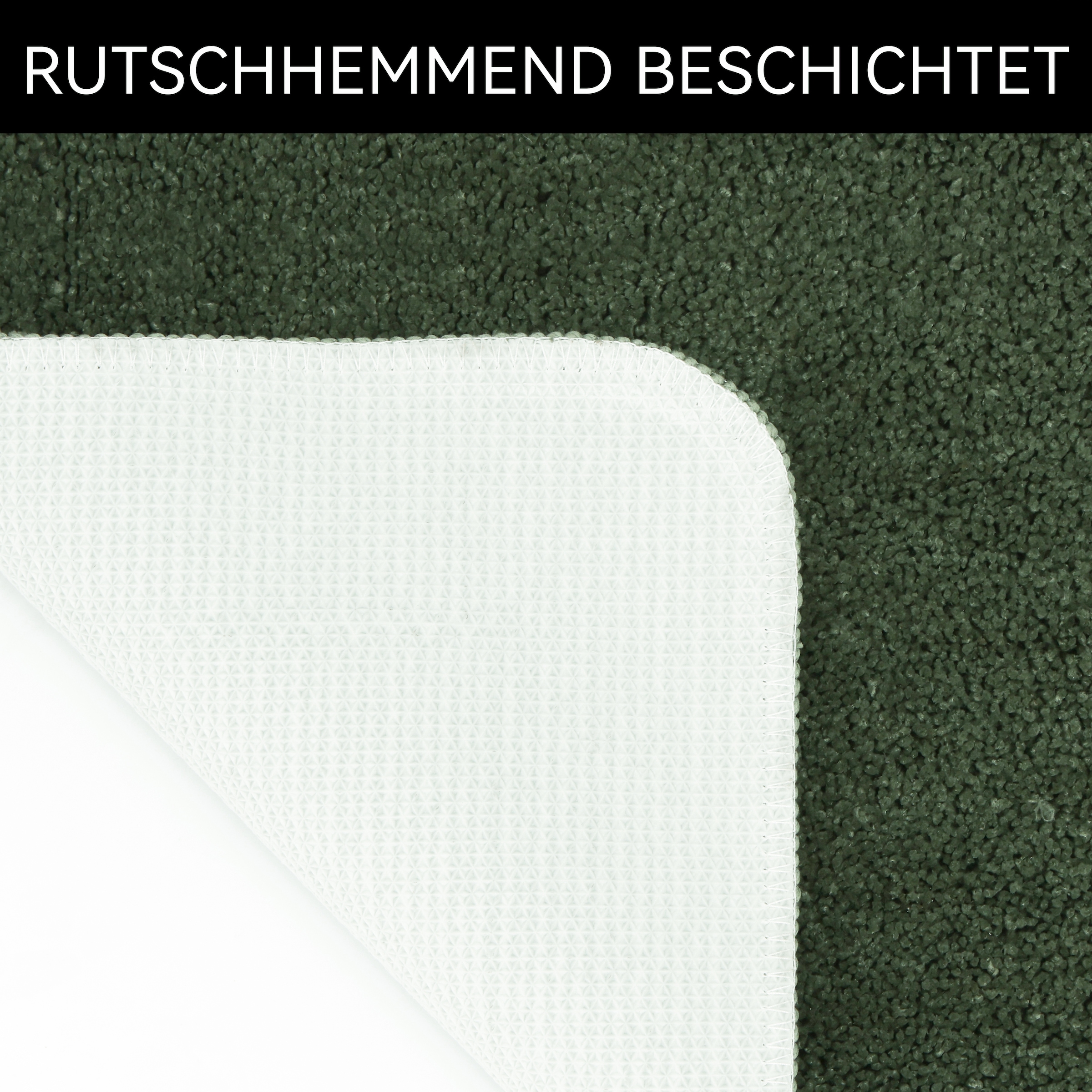 GOODproduct Badematte »Sanremo mit Rahmen, Badvorleger, Badezimmer Teppich, sehr weich« Höhe 25 mm rutschhemmend beschichtet fussbodenheizungsgeeignet | schnell trocknend Badteppich, unifarben, rechteckig und als 3-tlg. Set erhältlich