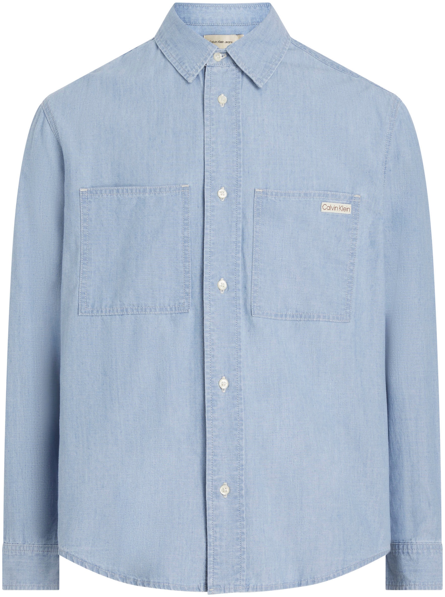 Calvin Klein Jeans Jeanshemd »EASY CHAMBRAY SHIRT«, Logodruck, Brusttaschen