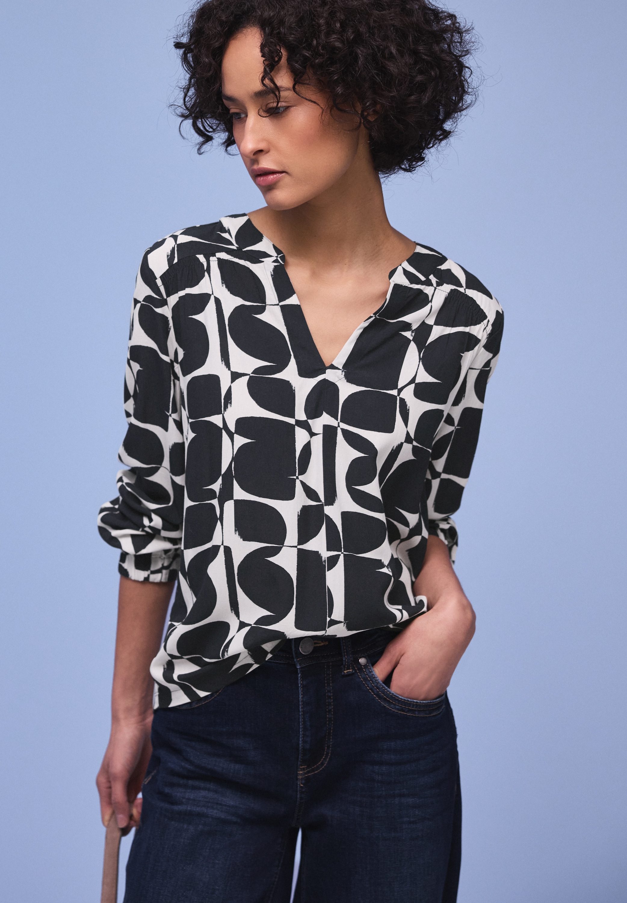 Image of STREET ONE Langarmshirt im gemustertem Strukturmix