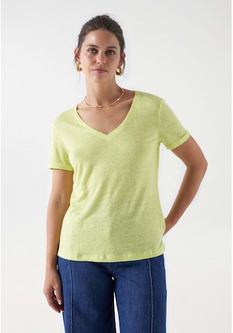 T-Shirt »Salsa Jeans T-Shirts Linen V-Neck T-Shirt«
