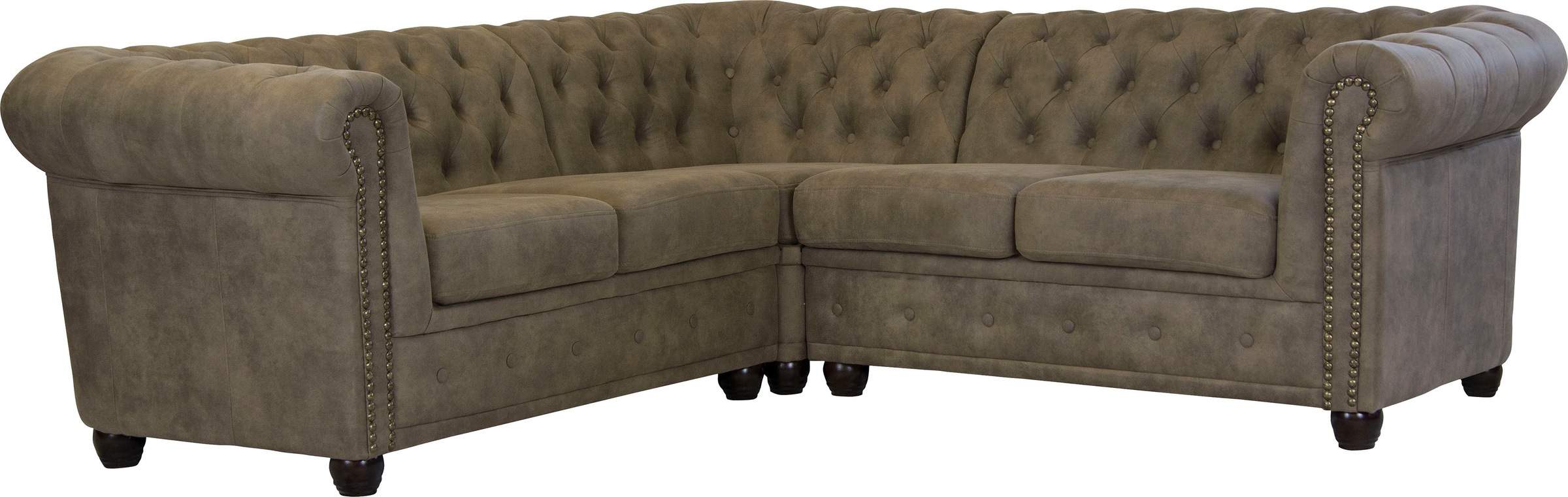 Home affaire Chesterfield-Sofa »Rysum L-Form«, Chesterfield-Optik, gleichschenklig