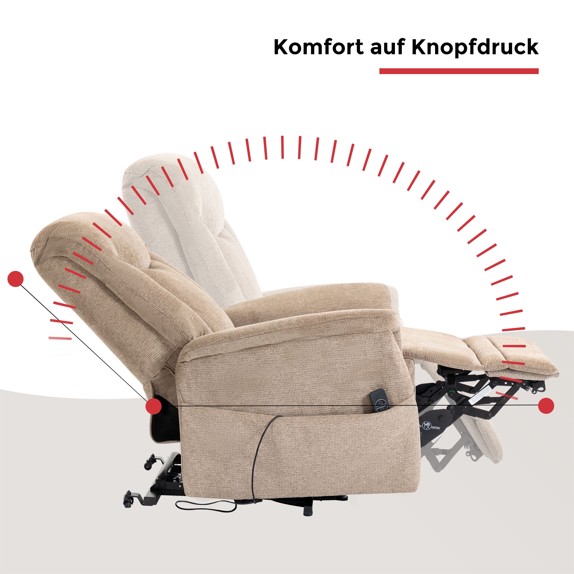 Duo Collection Fauteuil TV »Gandia XXL« charge maximale 150 kg, suspension à ressorts en acier