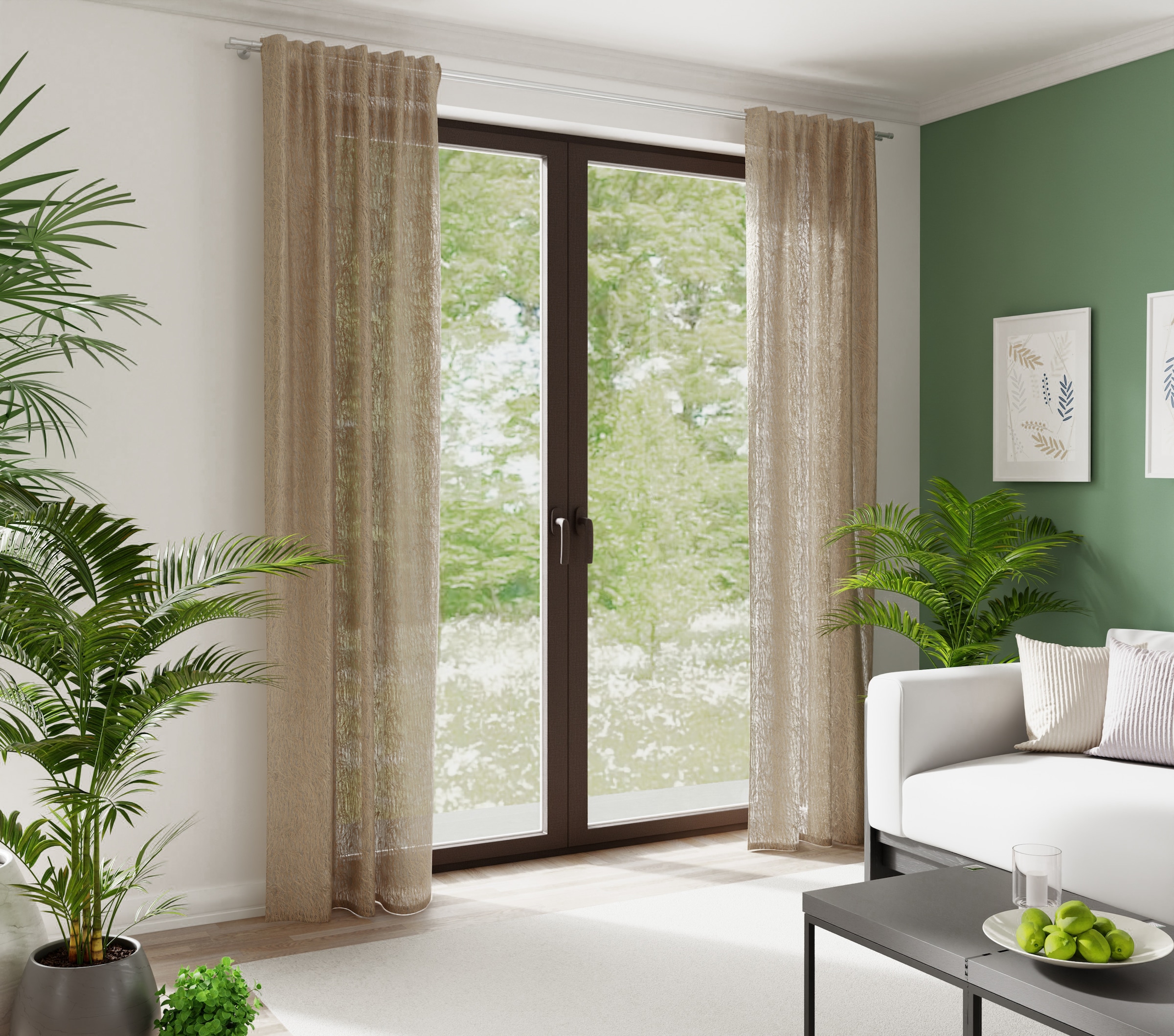 Image of HOMING Vorhang "Loik" verdeckte Schlaufen 1 Stk. tlg. Fransen, modern, edel, Wohnzimmer, Schlafzimmer