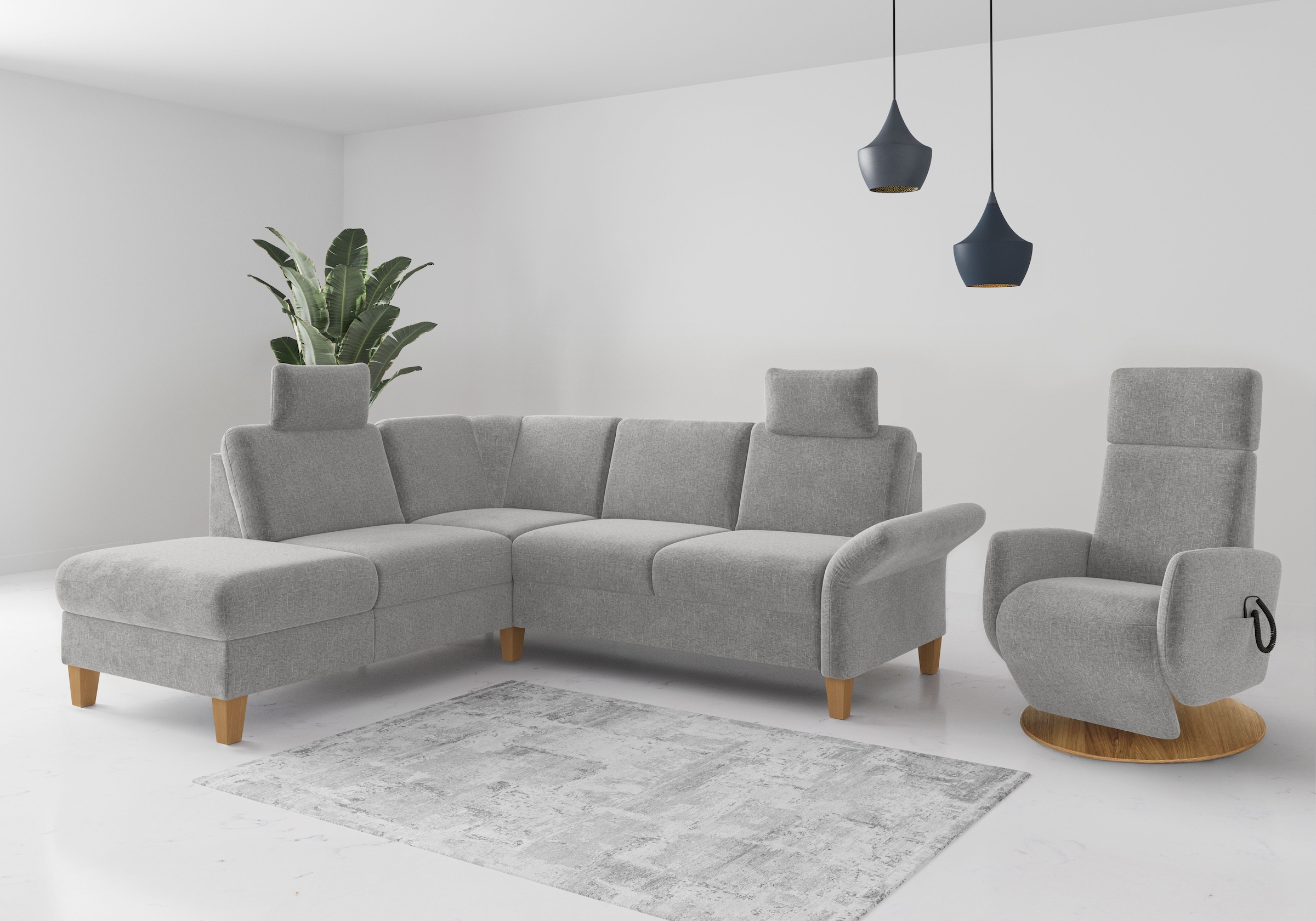 Home affaire Ecksofa »Rochelle, L-Form«, wahlweise mit Armteilverstellung, Bettfunktion und Bettkasten