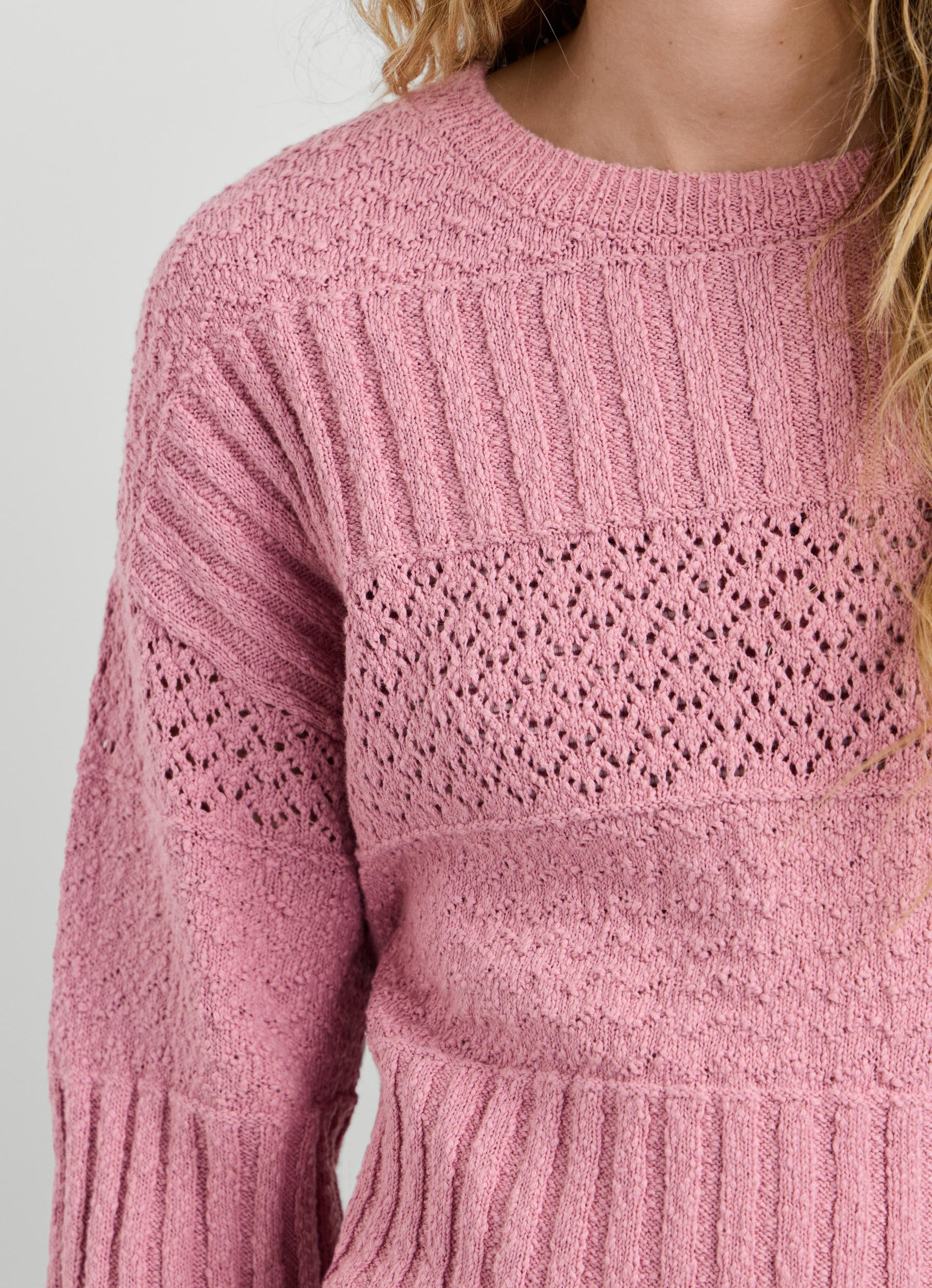 Pepe Jeans Pull en tricot »ALAYA« mélange de textures, coton pur