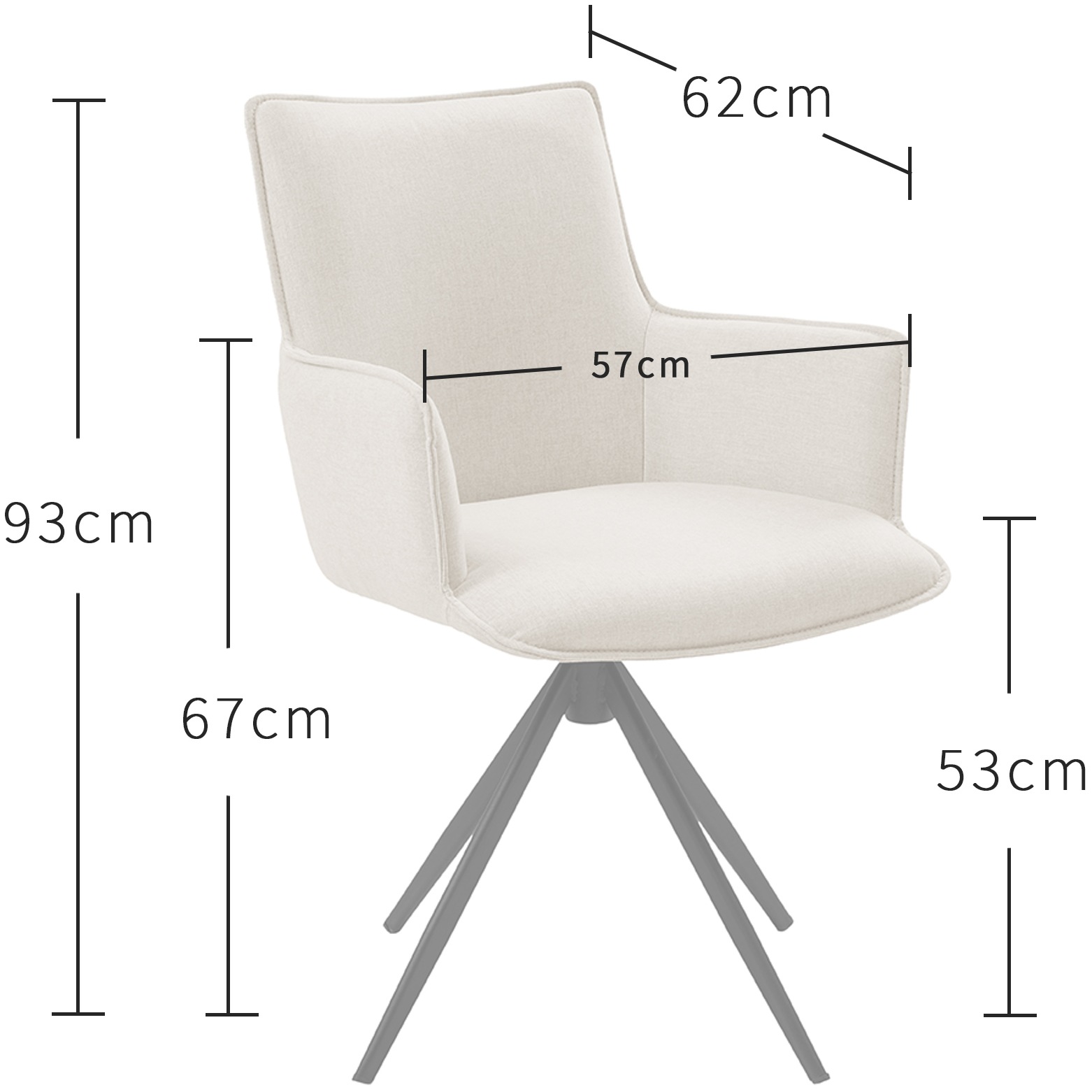 GOODproduct Drehstuhl »Amoreve« (Set) 2 Stk.hochwertiger Strukturstoff, ergonomisches Design, Metallgestell