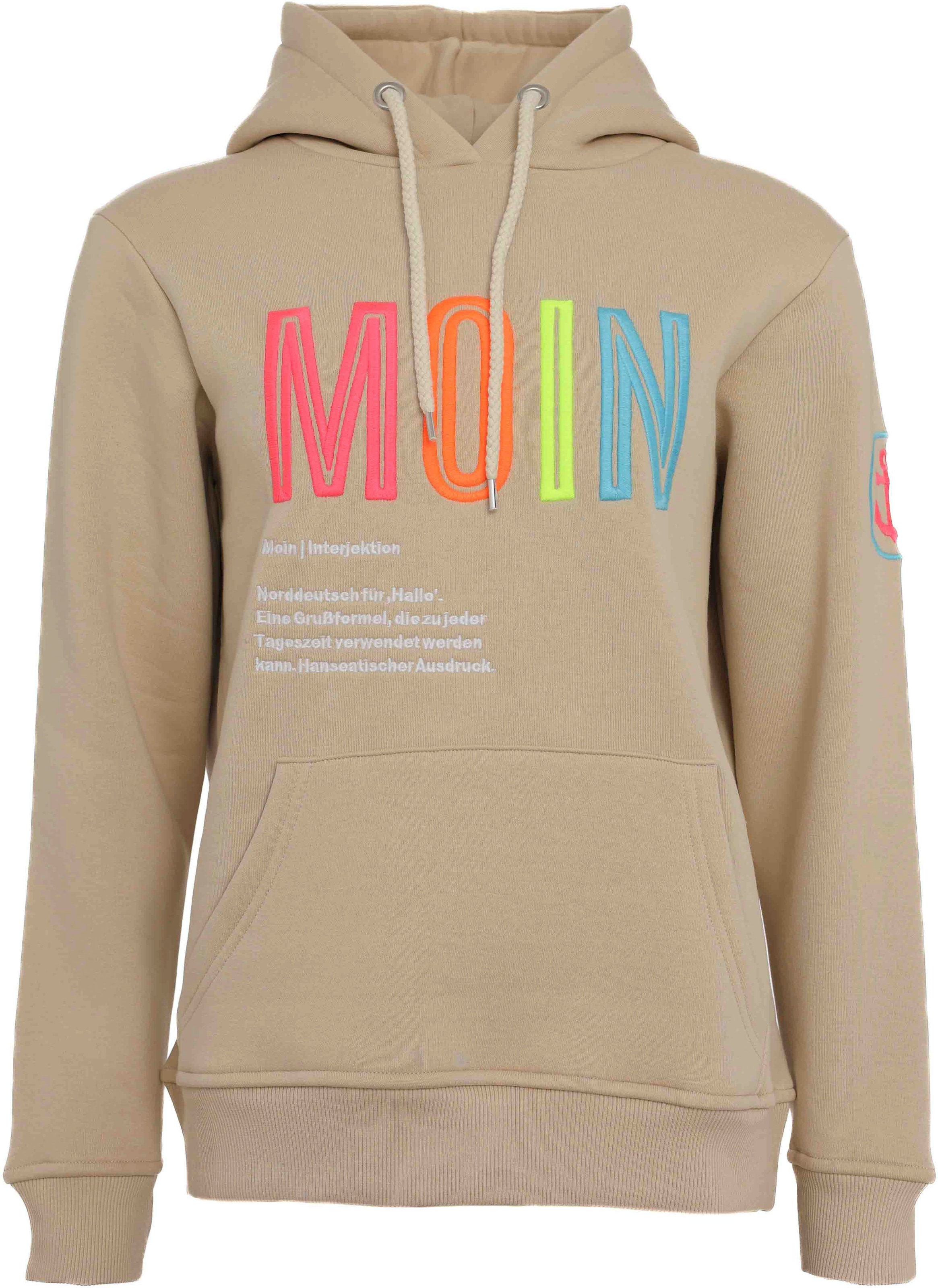 Zwillingsherz Sweatshirt, mit Kapuze, Frontprint, Neondetail
