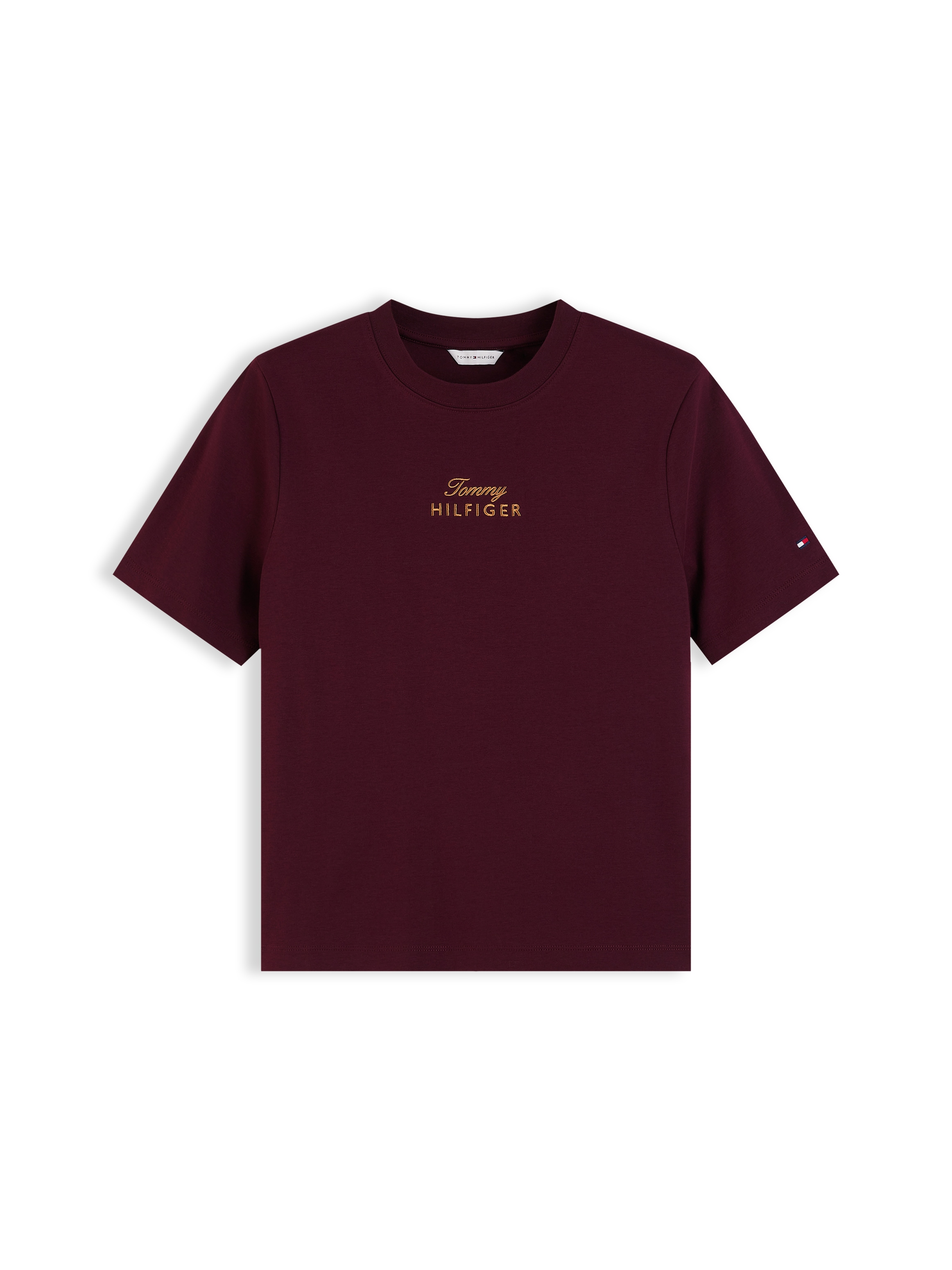 Tommy Hilfiger Kurzarmshirt »GOLD SCRIPT MDRN C-NK S/S TEE« Baumwolle