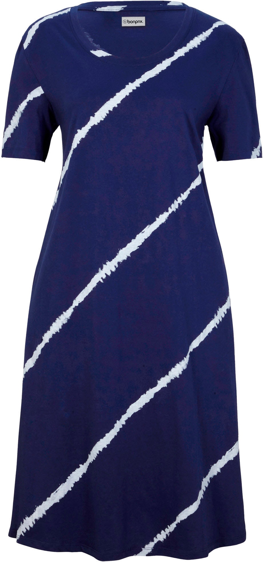 bonprix Jerseykleid für den Alltag, Kurzarm-Design, aus Baumwolle, in A-Linie