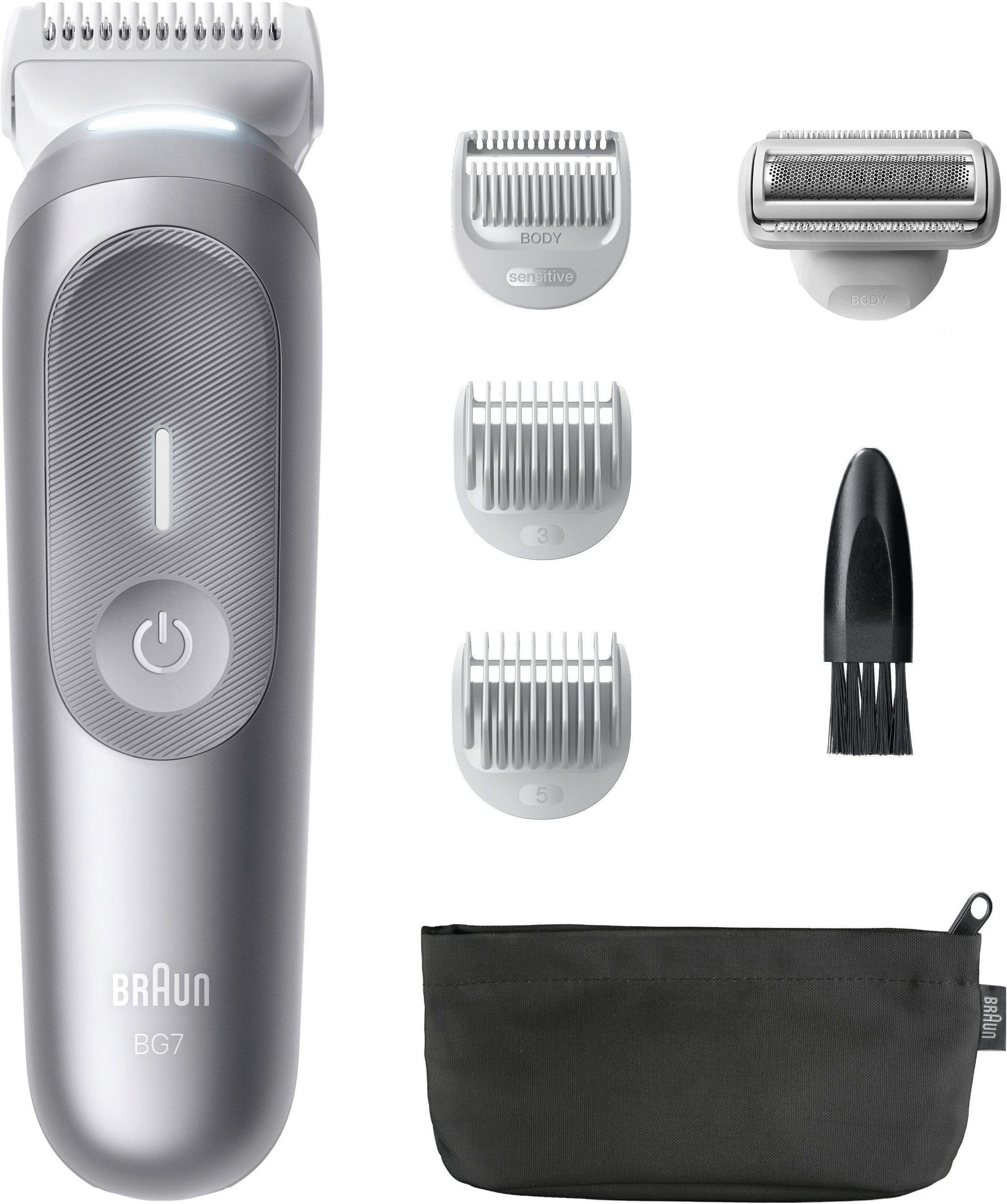 Braun Tondeuse à cheveux »Body Groomer BG7550« avec Smartlight & SkinGuard, 100 min batterie, étanche