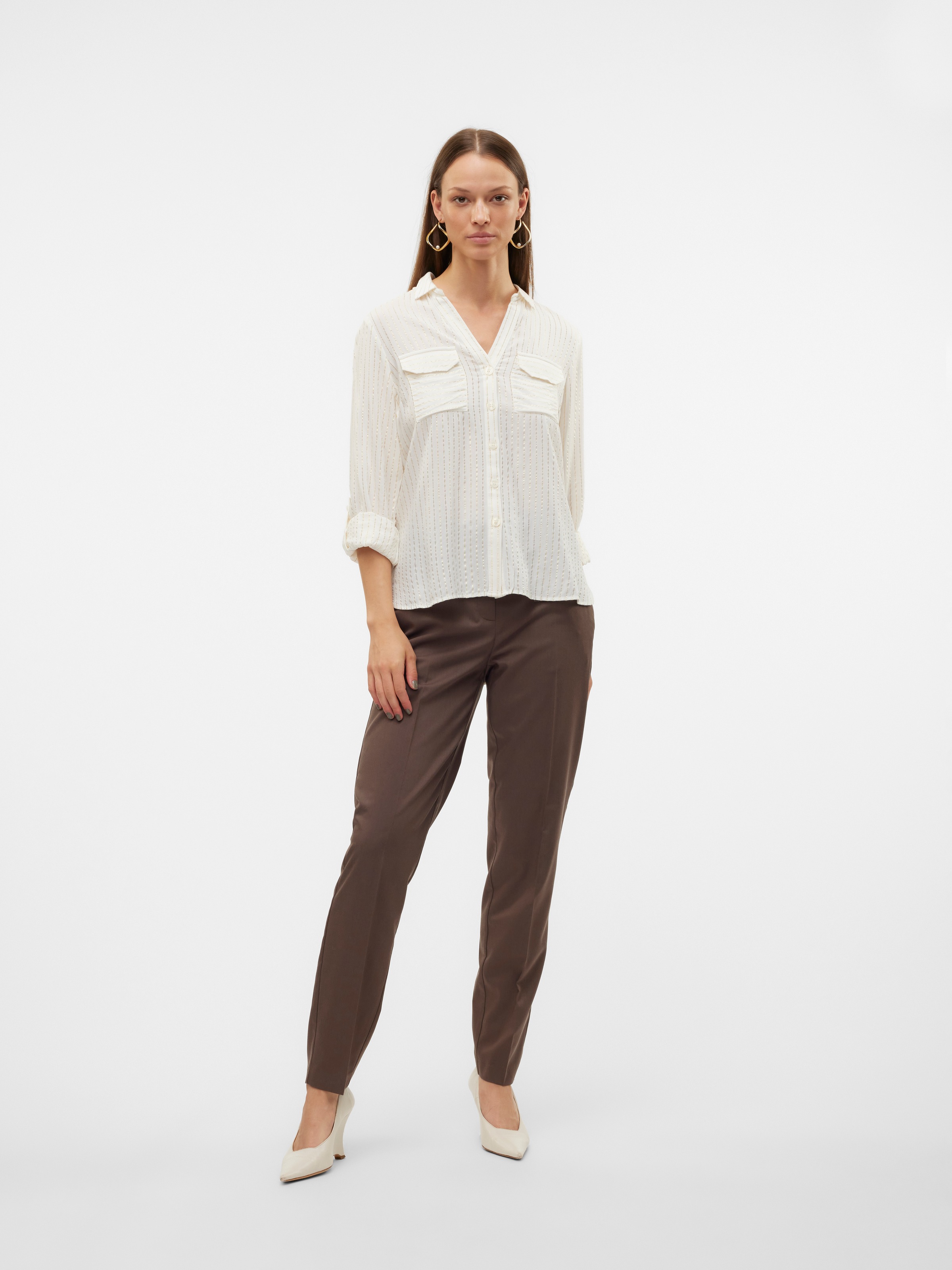 Vero Moda Hemdbluse »VMBUMPY LS GLITTER SHIRT WVN GA NOOS«, mit Glitzereffekt