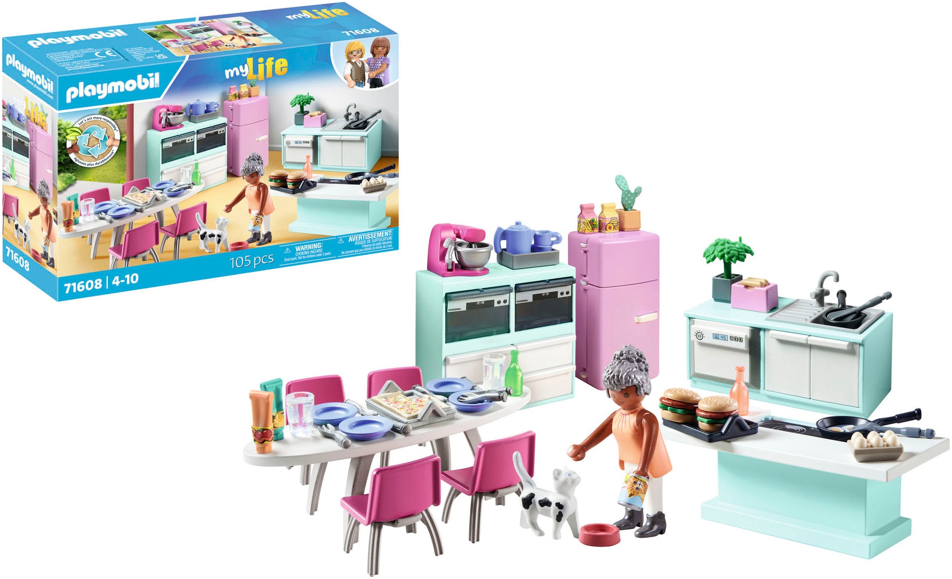 Playmobil® Konstruktions-Spielset »Küche mit Essplatz (71608), myLife« Made in Europe