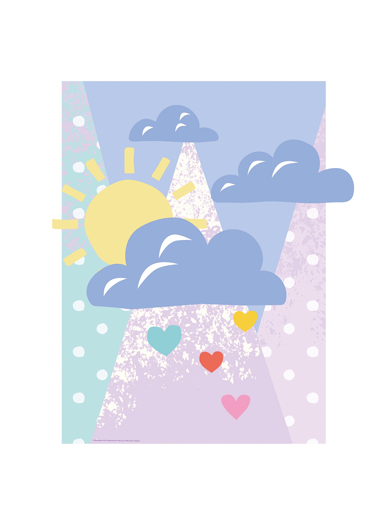 Image of Komar Bild "Winnie the Pooh Clouds" Disney 1 Stk. tlg. Wandbild zur Dekoration im Kinderzimmer - ohne Rahmen