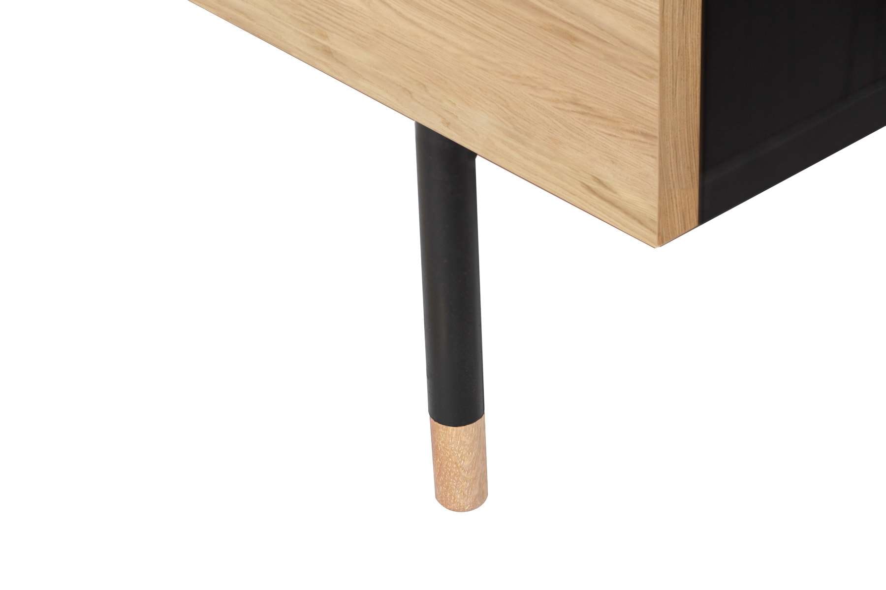 Woodman Kommode »Jugend«, Echtholzfurnier aus Eiche, in 2 Breiten, mit Schubladen, Metallfüsse