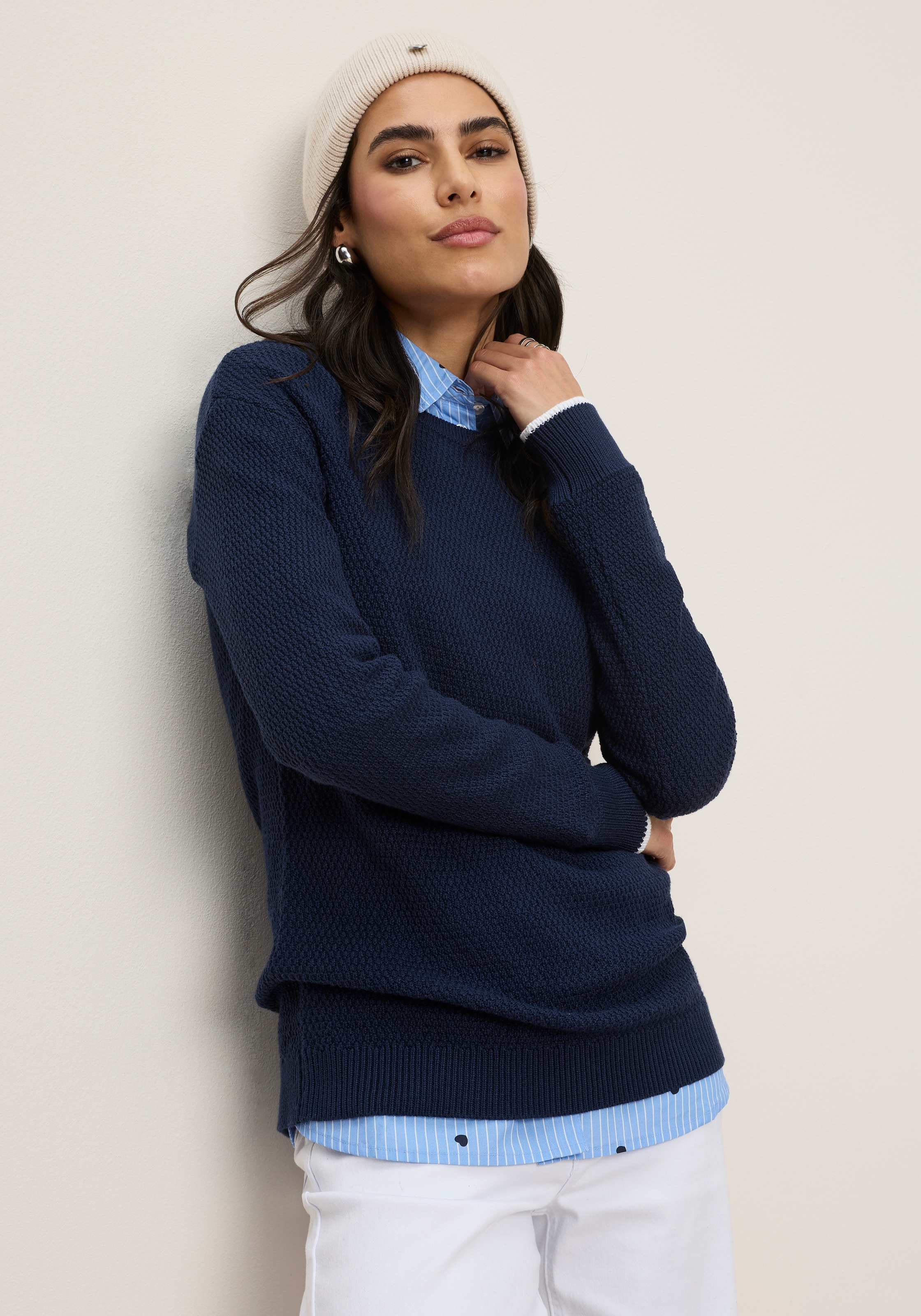Image of Tamaris Strickpullover "mit dezentem Strickmuster" mit Farbdetails