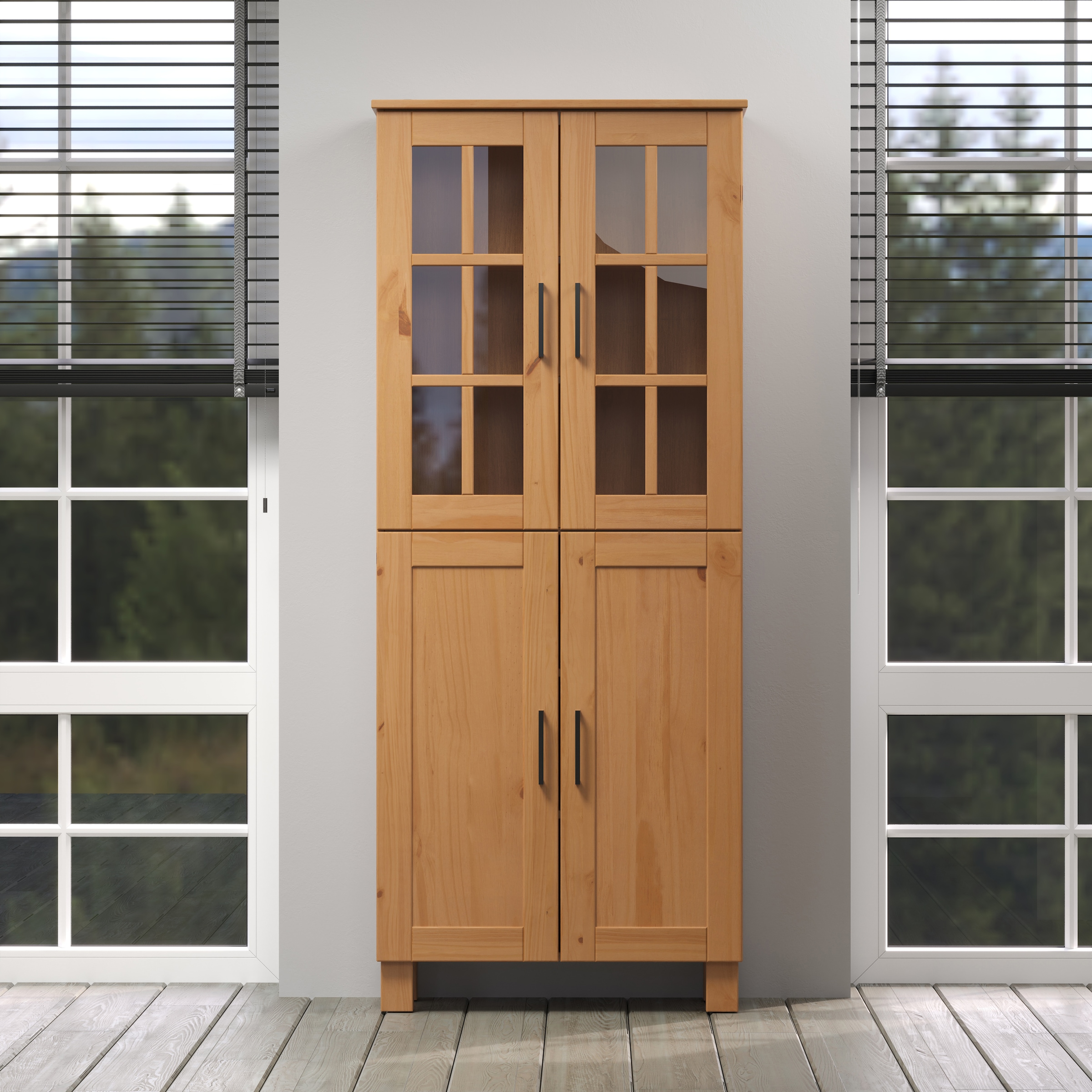 welltime Hochschrank »Ulea«, (1 St.), Breiter Badschrank aus Massivholz - Masse (B/T/H) 70/30/170 cm