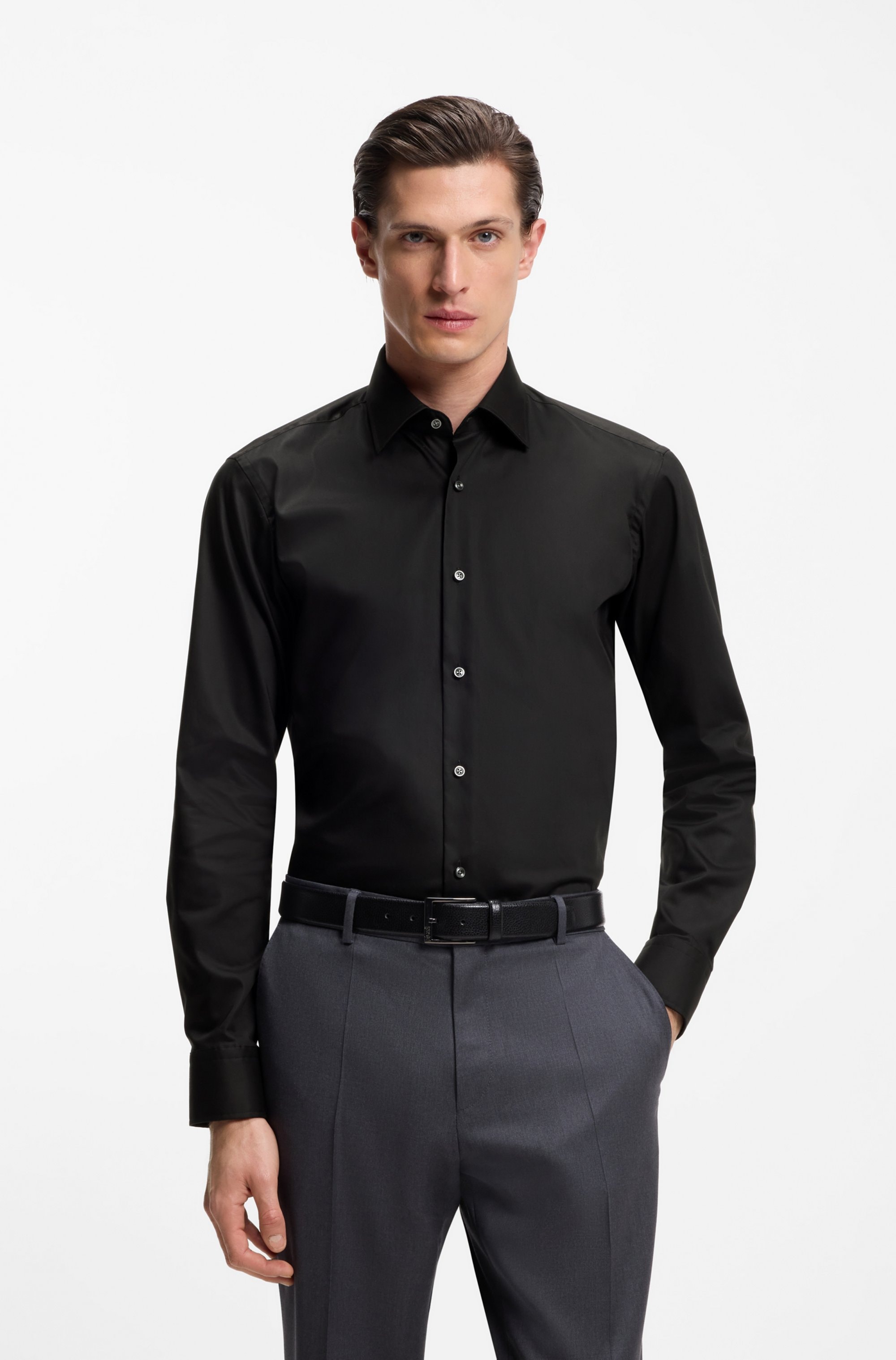 BOSS Chemise d'affaires Kent-Kragen, Regular Fit, bügelleichte Baumwollqualität