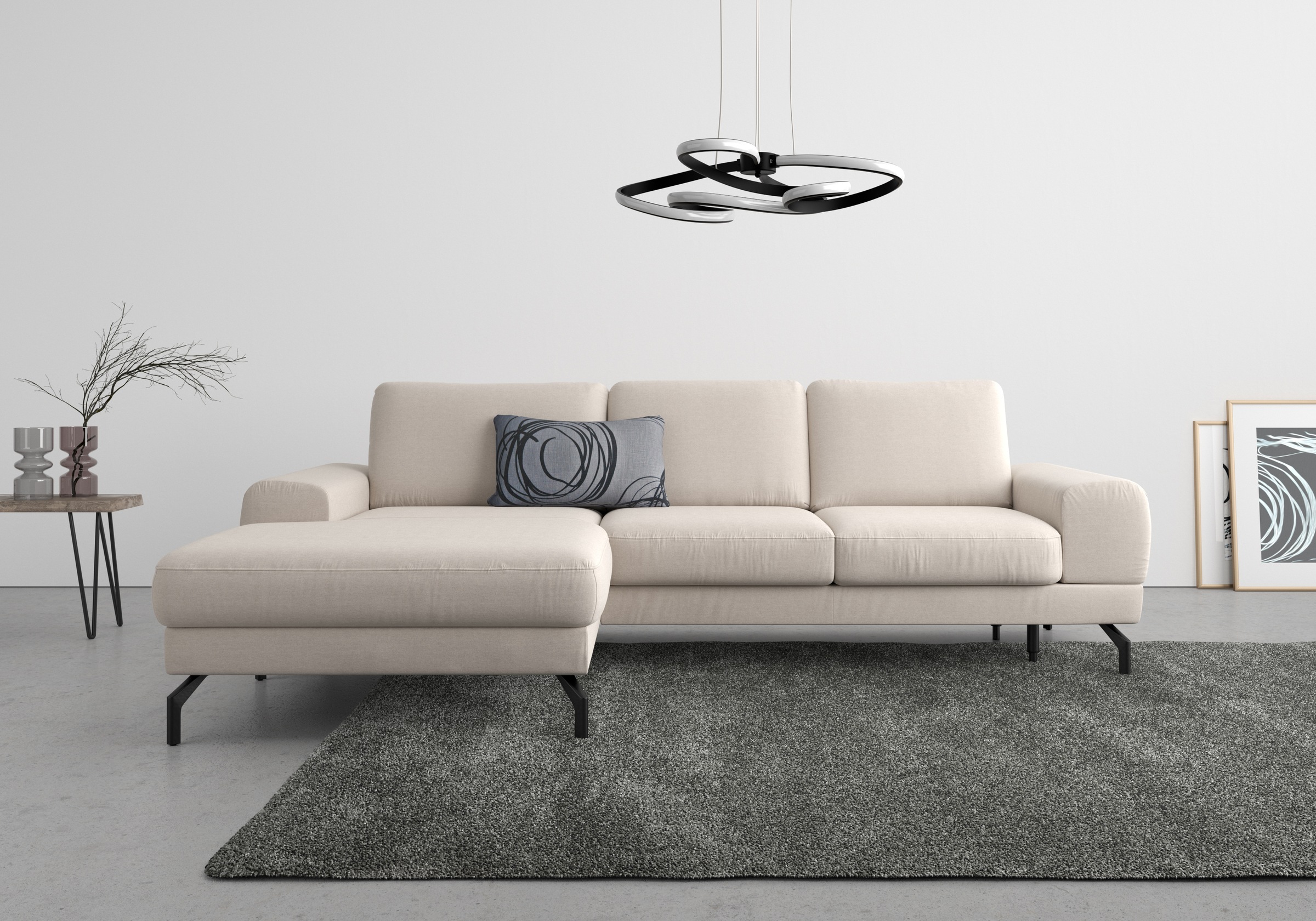 sit&more Ecksofa »Cinturo L-Form« inklusive Sitztiefenverstellung und Federkern, Sitzhöhe 48 cm